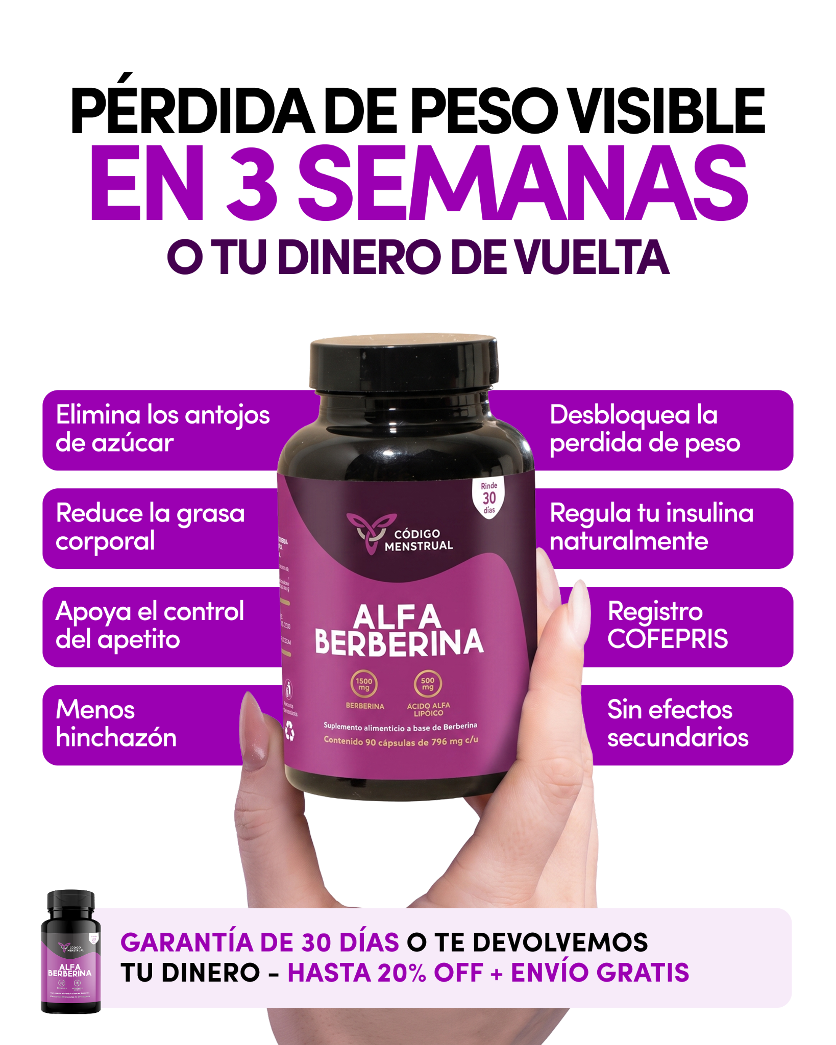 Codigo Menstrual Facebook ad: Hasta 10 kilos en 90 días