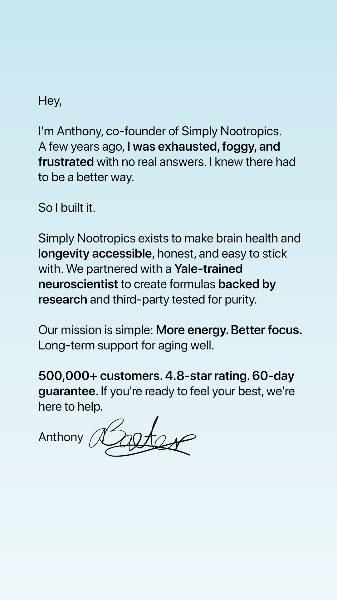 Simply Nootropics Facebook ad