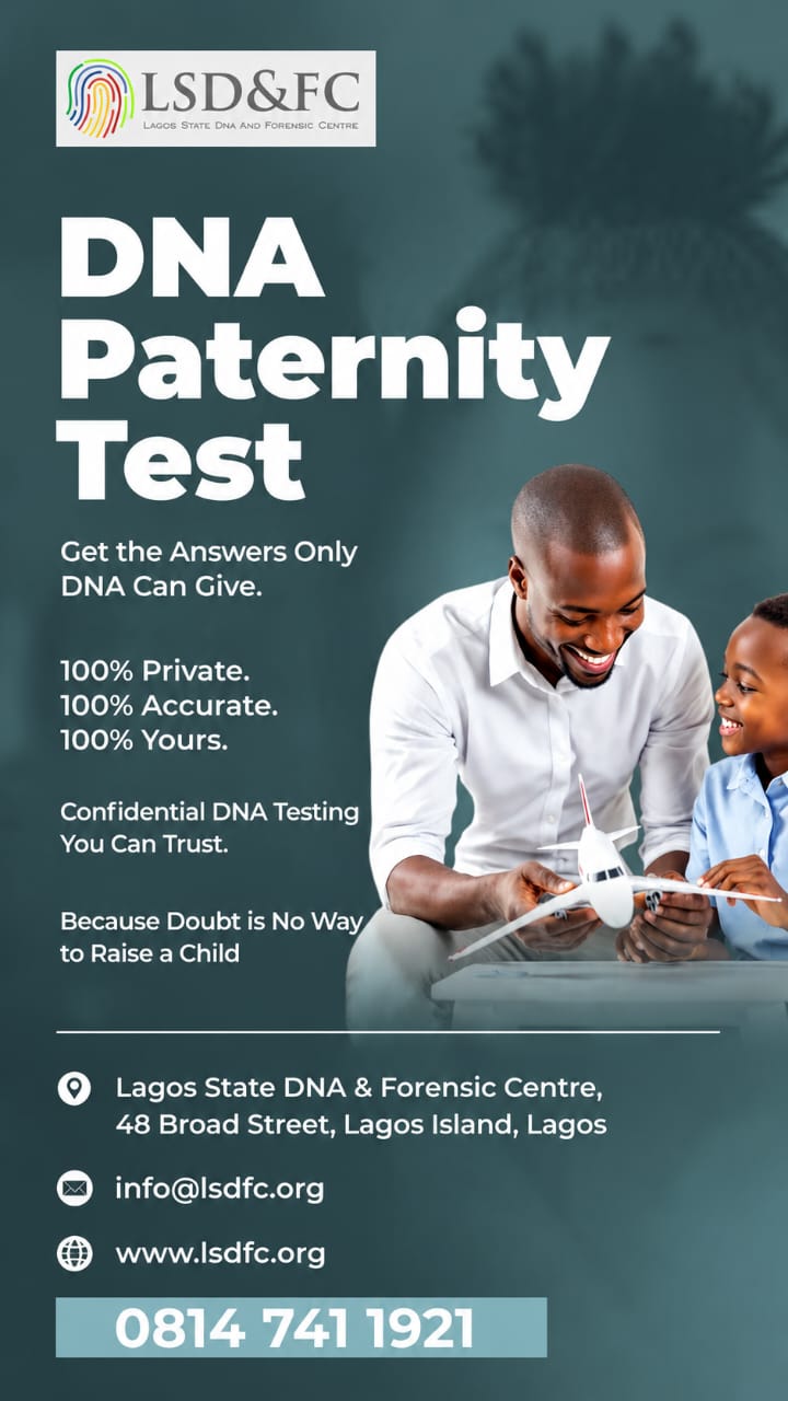 Lagos State DNA & Forensic Center Facebook ad from May 6, 2026
