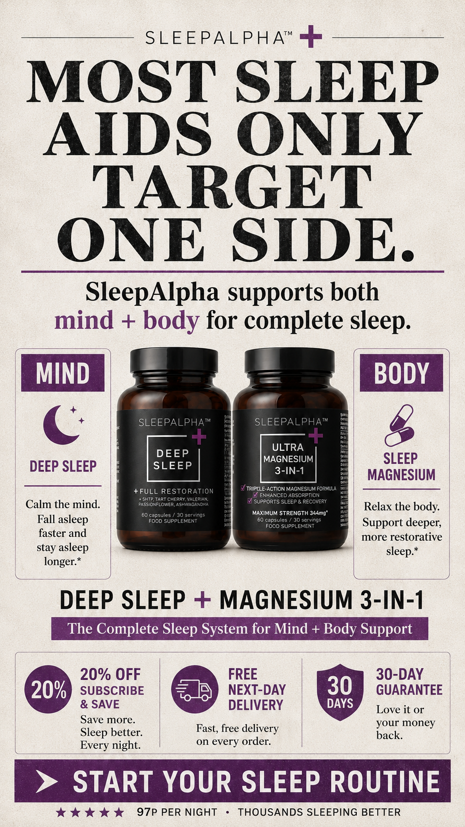 Sleepalpha UK Facebook ad