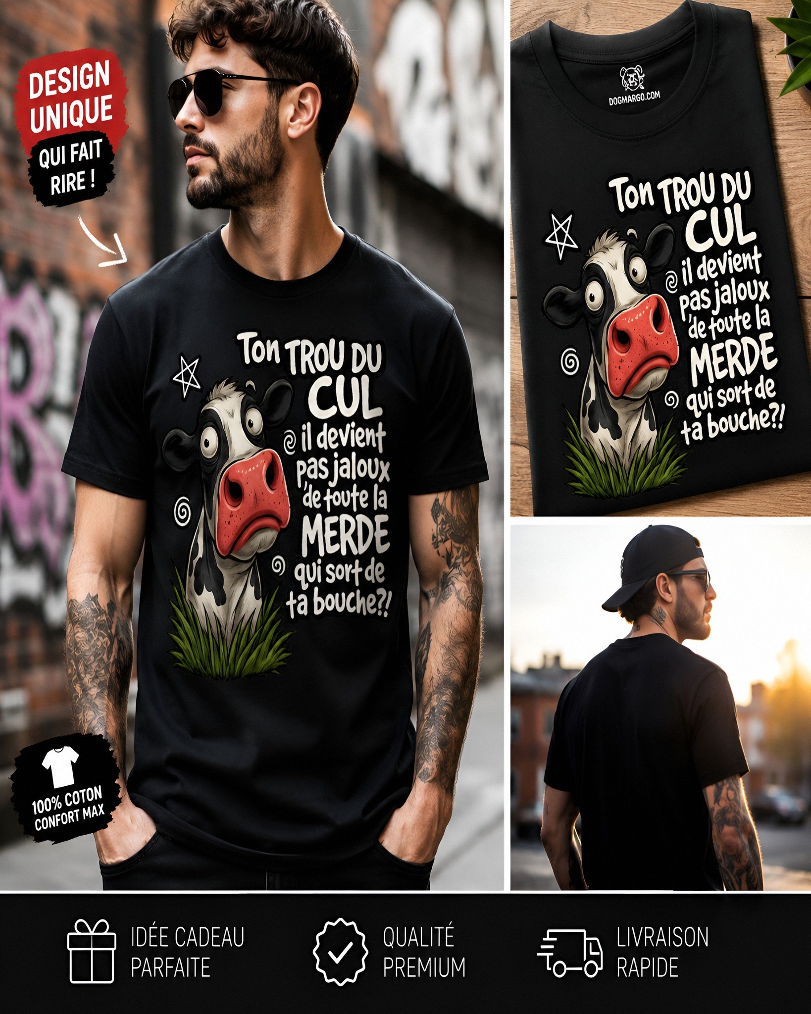 Dogmargo.com Facebook ad: Funny Cow Sarcastic. LIMITED EDITION