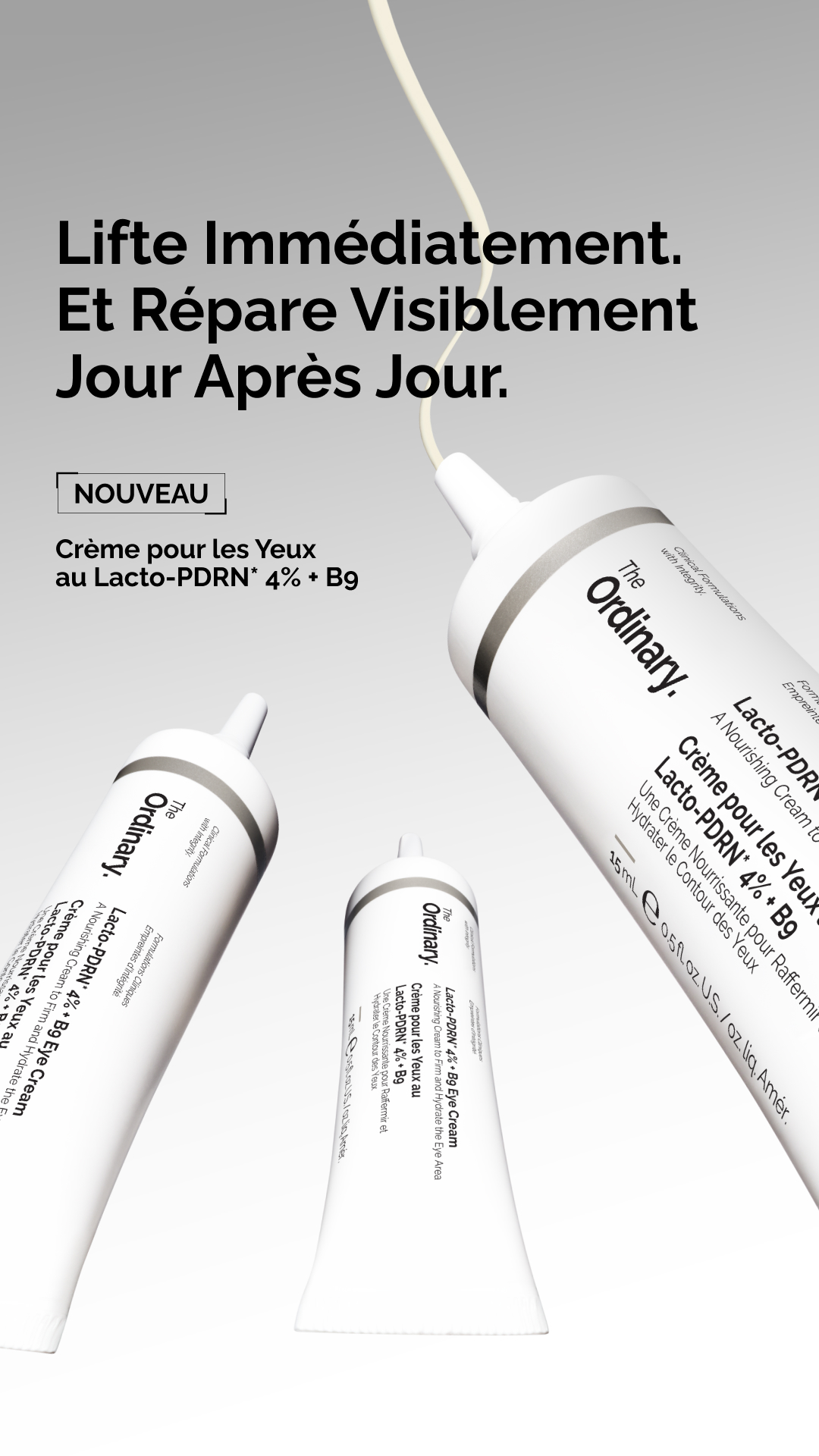 The Ordinary Facebook ad: Rehaussez votre regard.