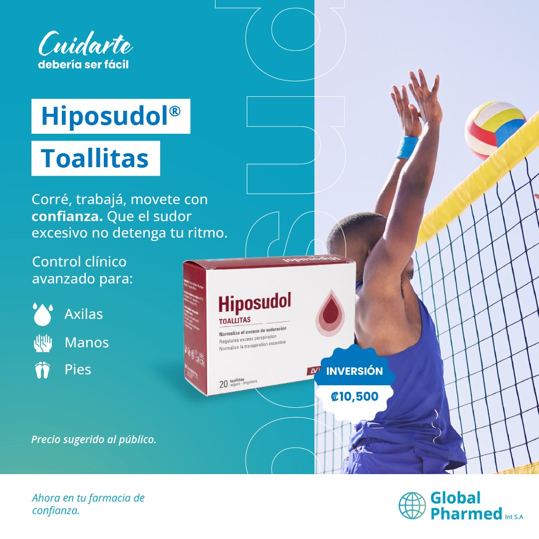 Global Pharmed Costa Rica Facebook ad: ¿Te da vergüenza dar la mano o temés…