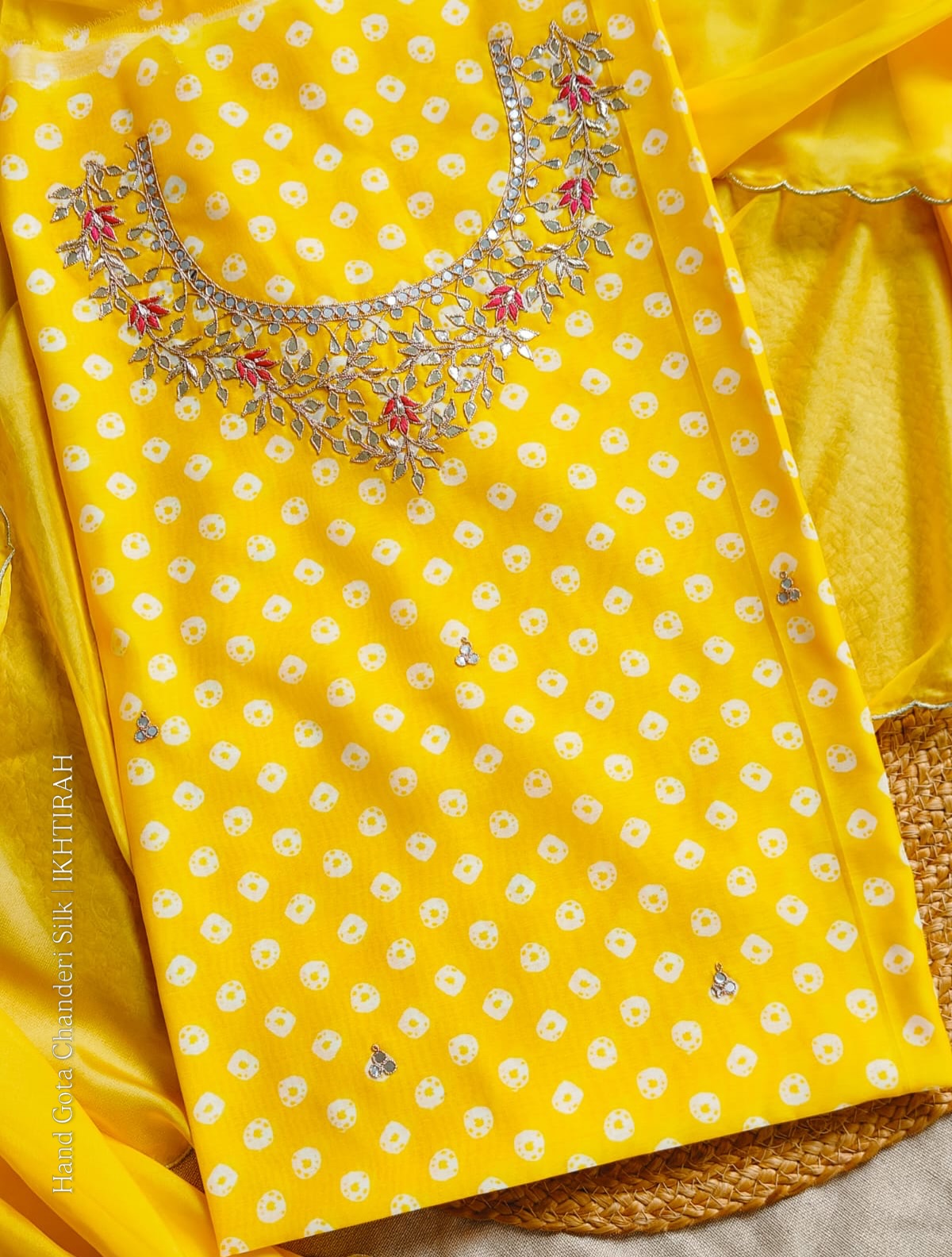 Ikhtirah Facebook ad: Yellow is our Happy Color Hand Embroidered Gota…