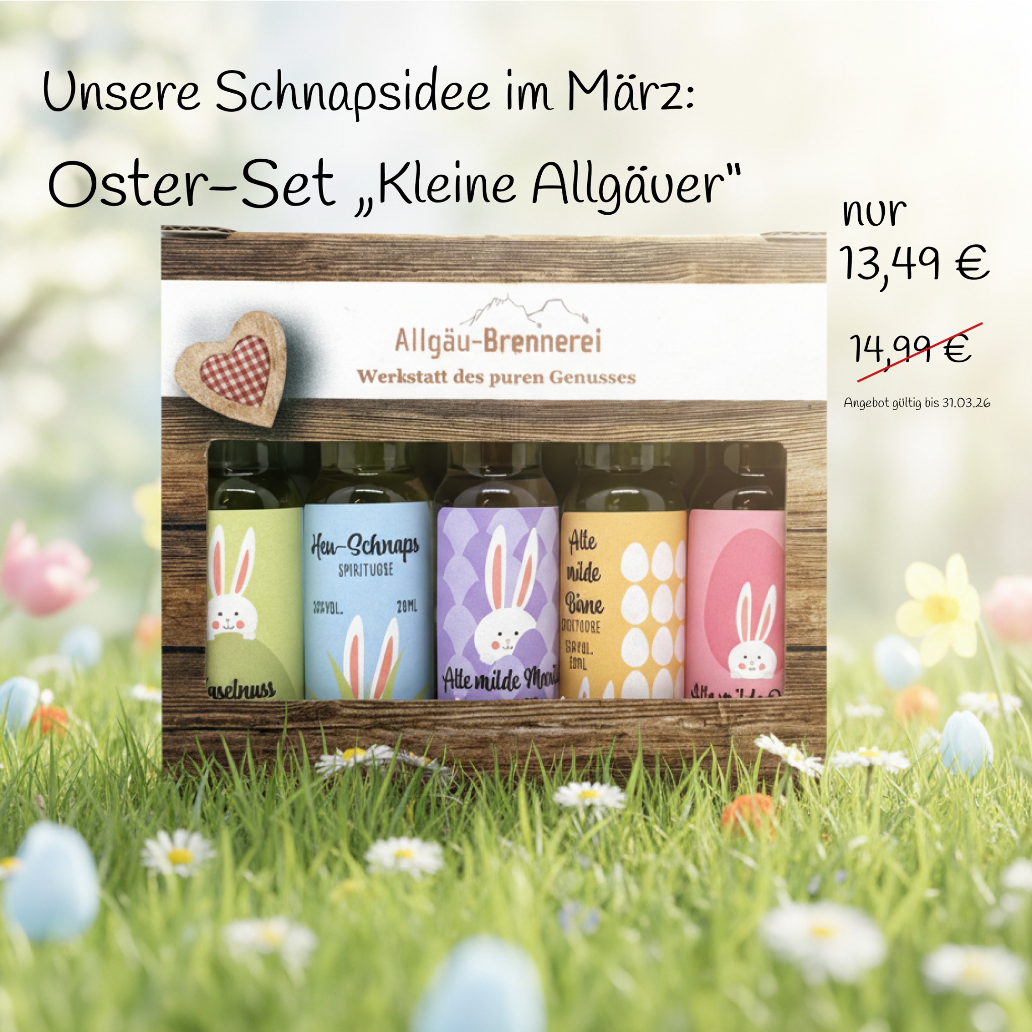 Allgäu-Brennerei Sulzberg Facebook ad: Oster-Set Kleine Allgäuer