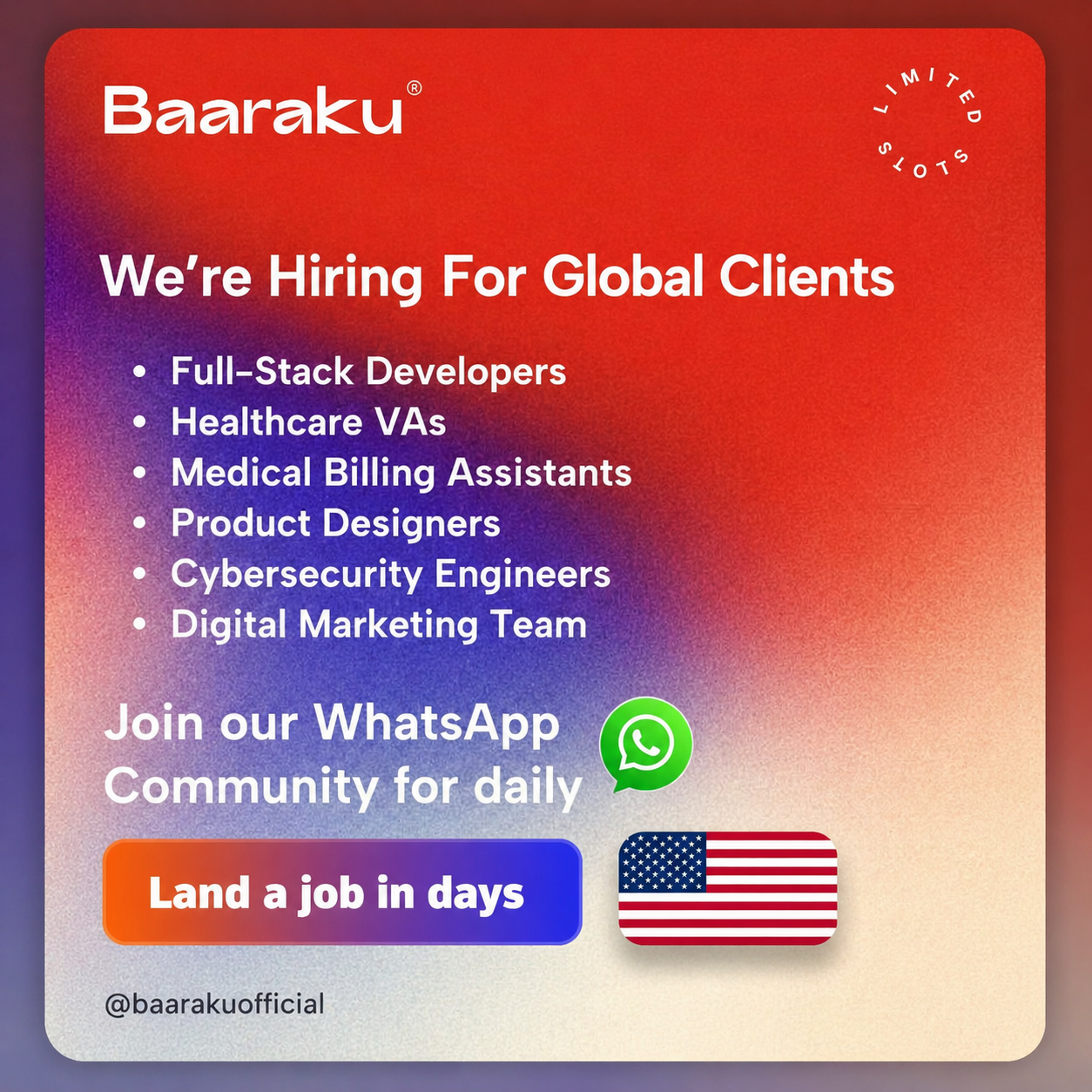 Baaraku Staffing Facebook ad: Chat on Messenger