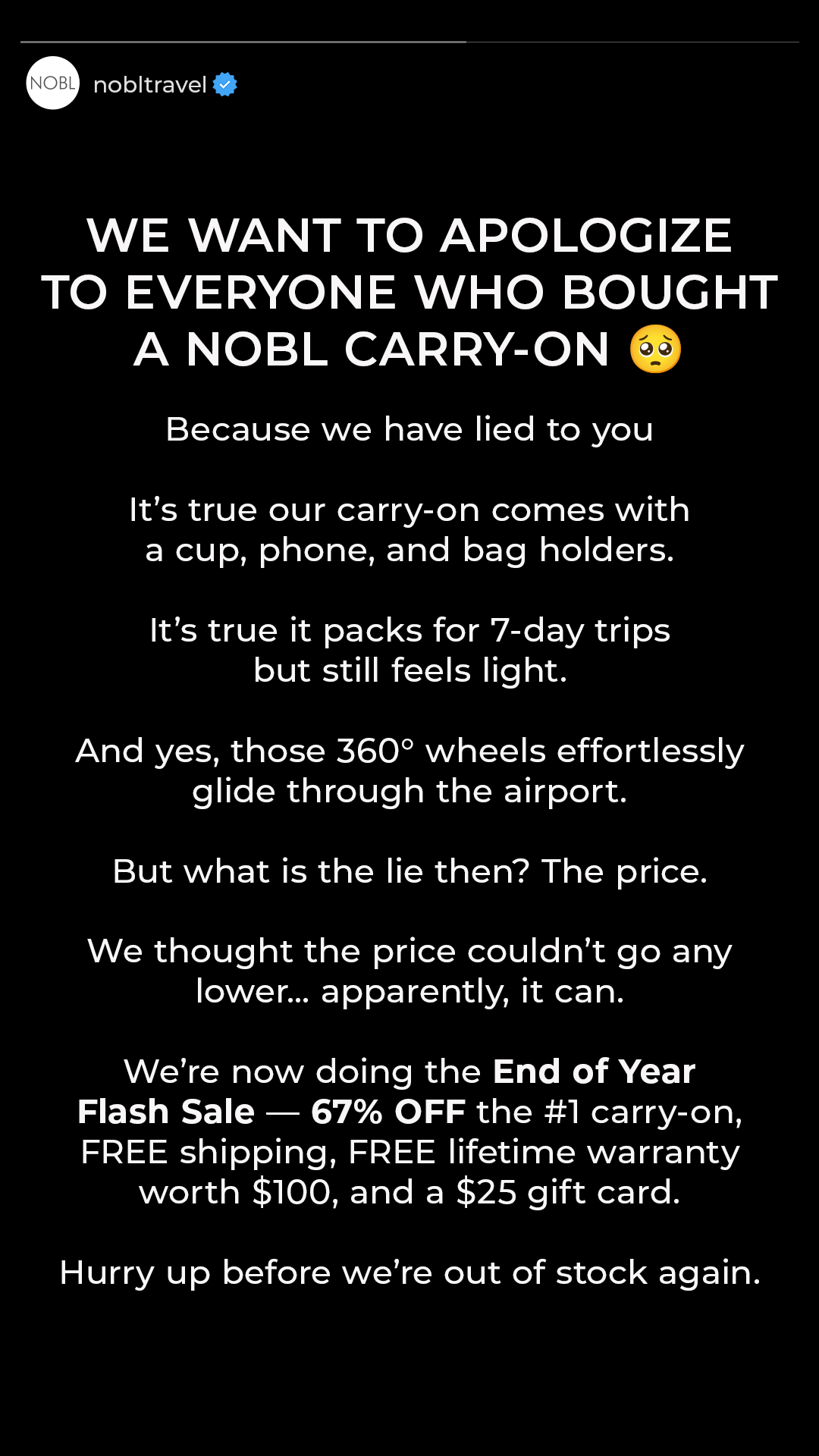 Nobl Facebook ad