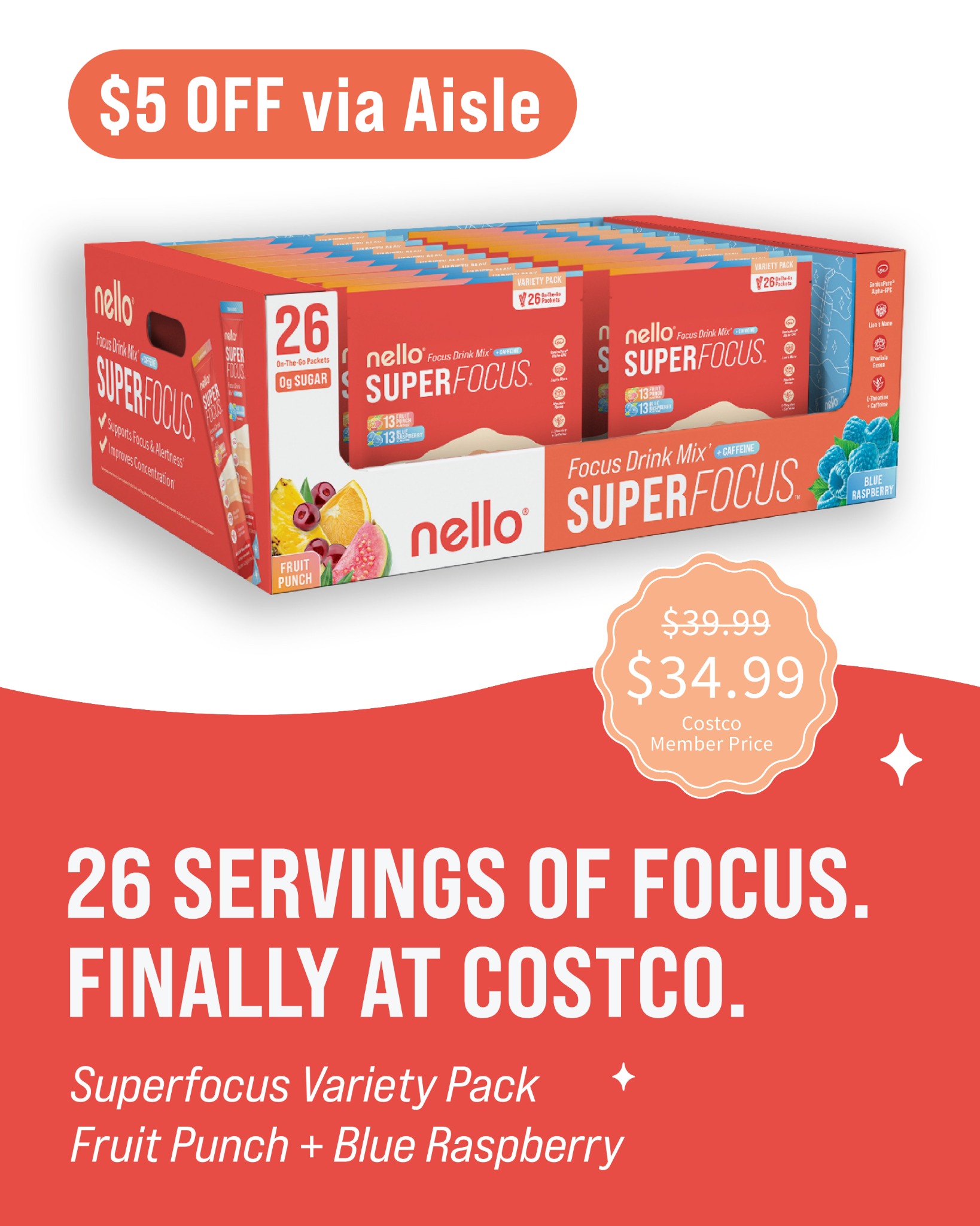 Nello Facebook ad: Get $5 Off Nello Supercalm or Superfocus at Costco
