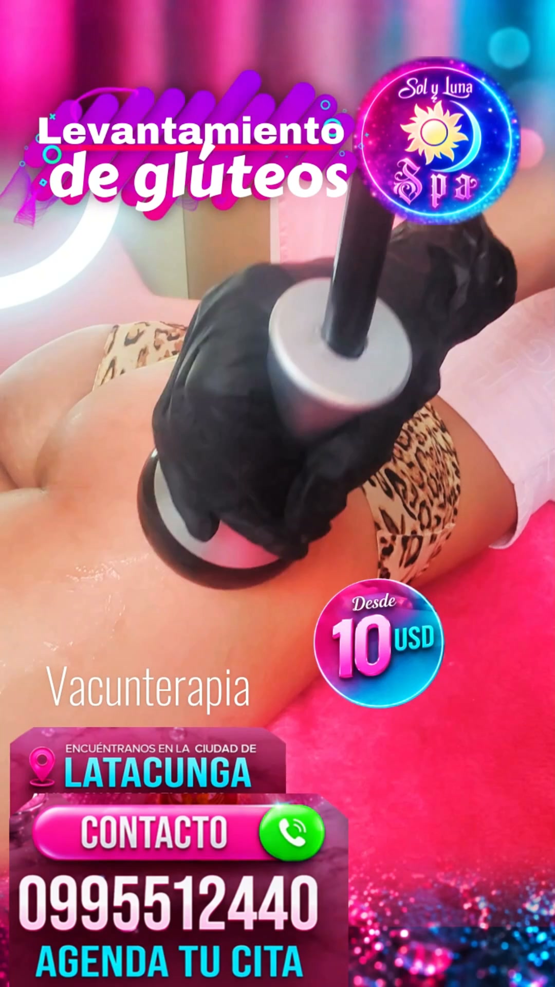 Sol y Luna Spa Facebook ad: Con mucho gusto