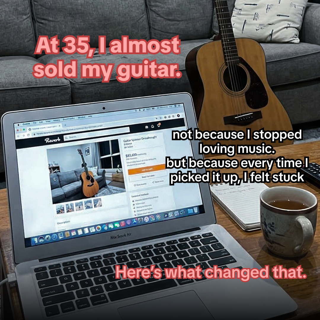 Sonora Guitar Intensive Facebook ad: Aspiring Guitarists: You’ve been grinding for hours…