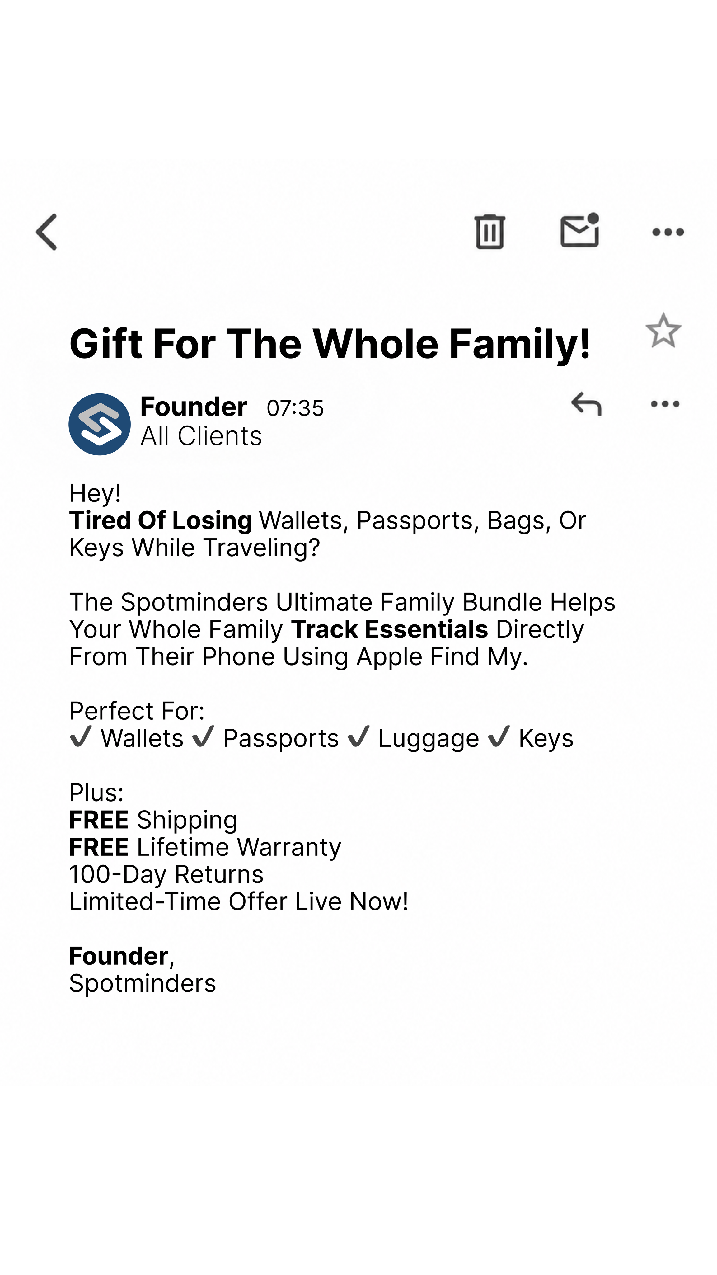 Spotminders Facebook ad