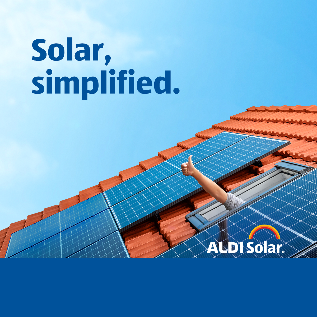 ALDI Australia Facebook ad: Get amped up for ALDI's solar panel packages.