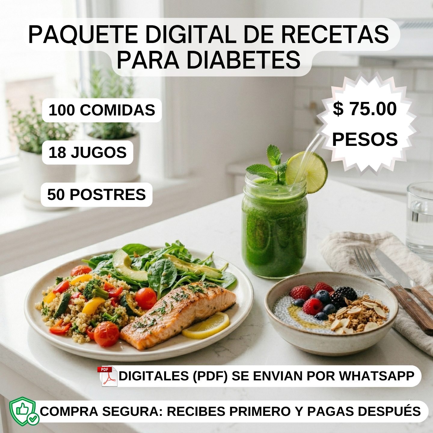 Cuida Tu Salud Facebook ad: Recetas sin azúcar pidelas ya.