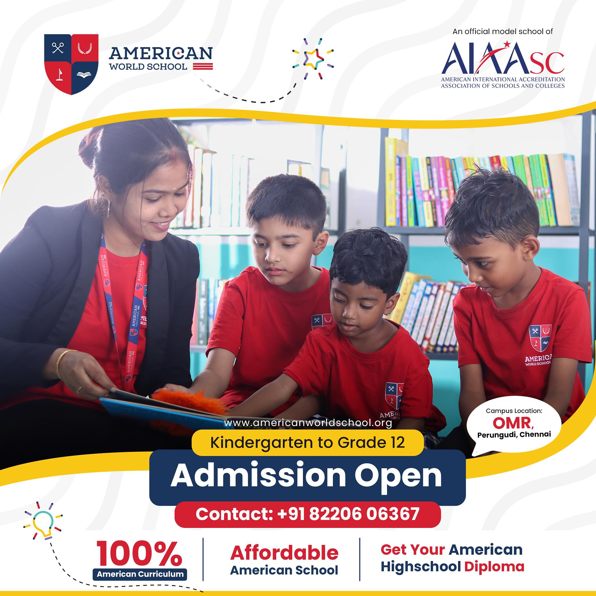 American World School Facebook ad: Academic excellence at its finest!