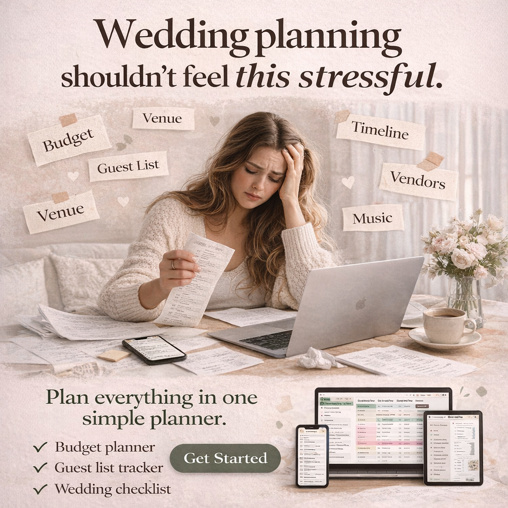 Weddingdreamplanner.com Facebook ad: Feel in control of your wedding