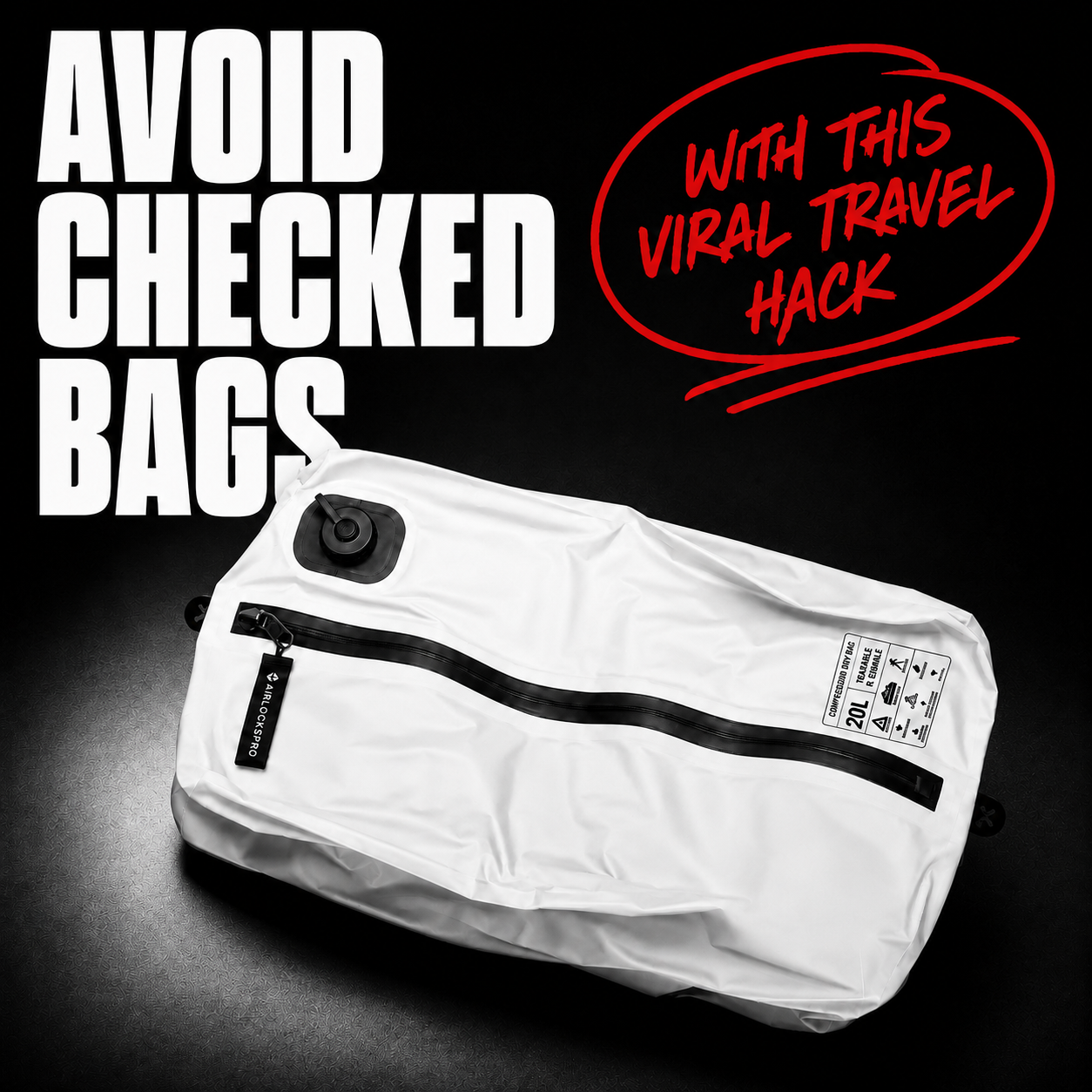 Airlockspro Travel Vacuum Kit Facebook ad: AirlocksPro Automatic Vacuum Bags - Black