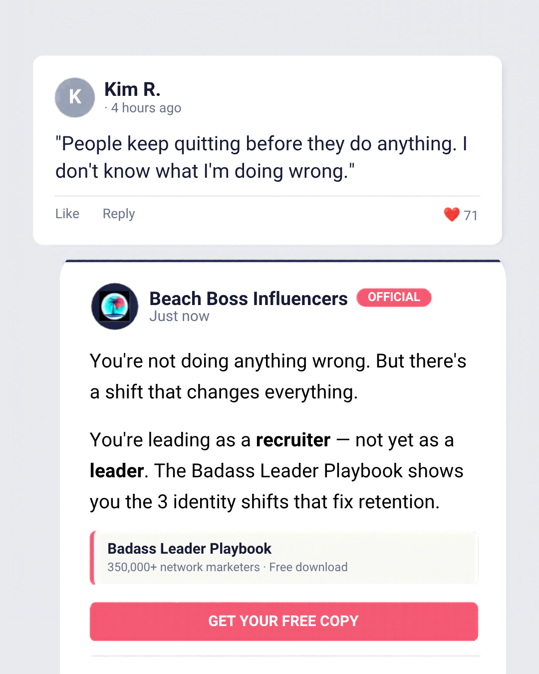Beach Boss Influencers Facebook ad