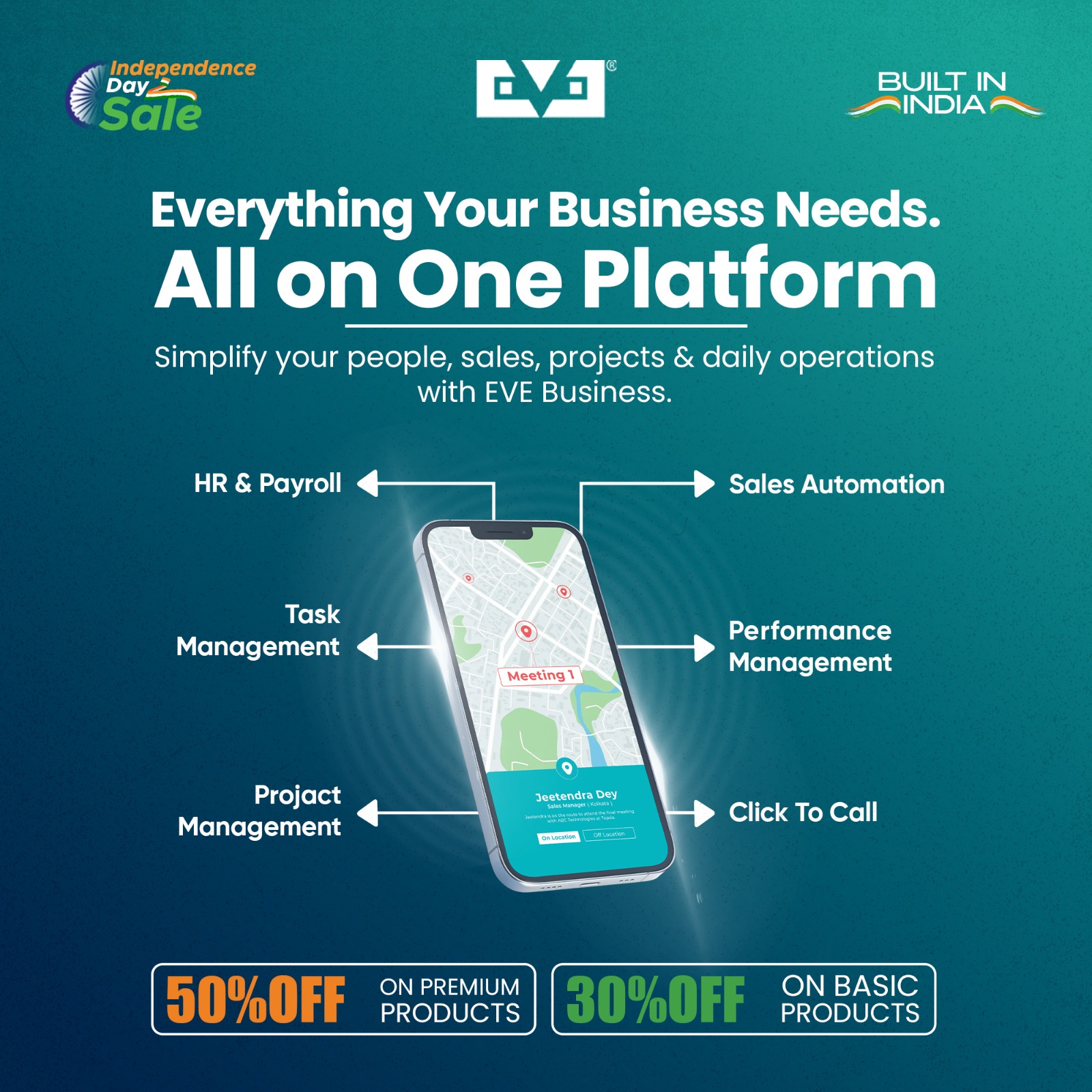EVE Business Facebook ad: Independence Day Sale | Up to 50% OFF