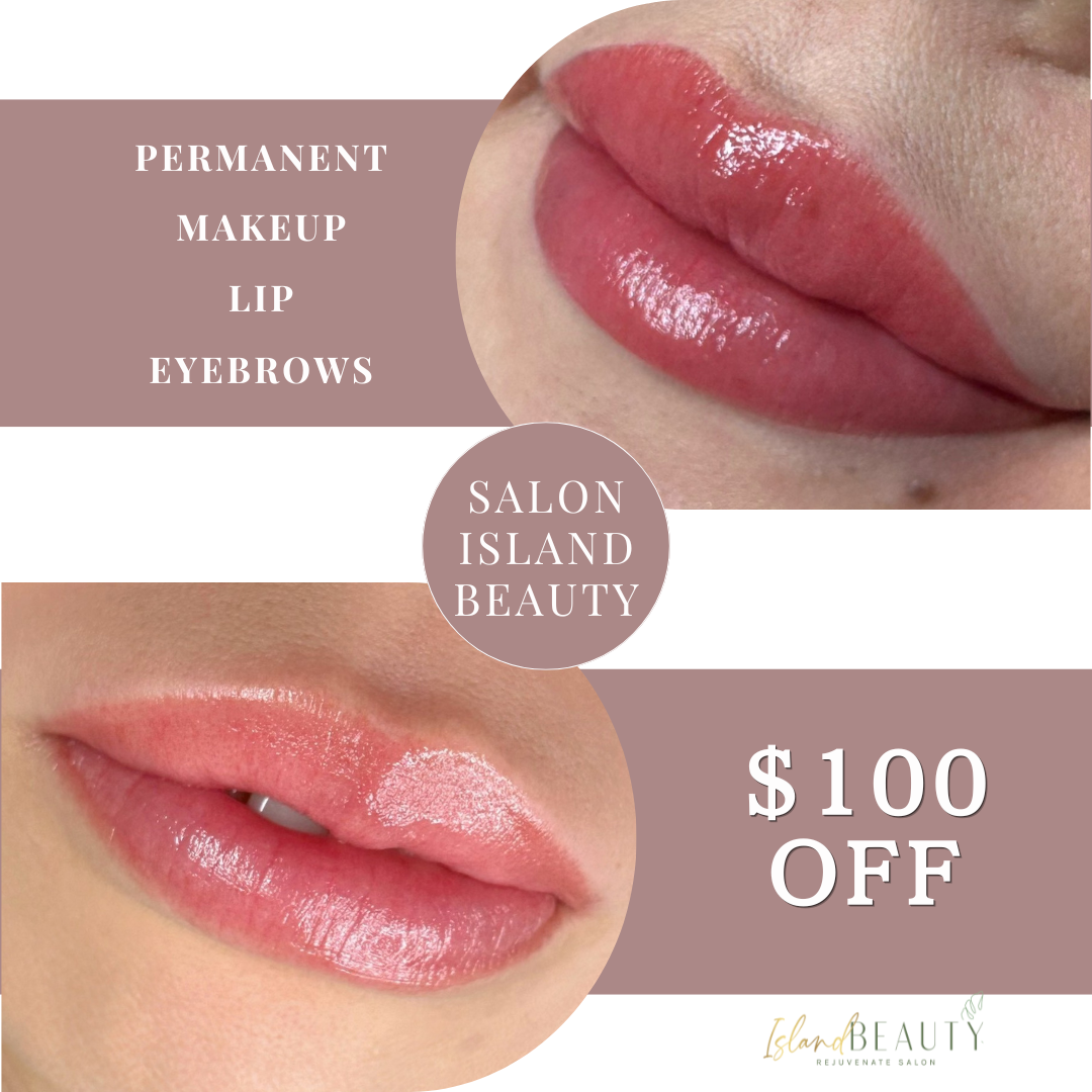 Salon Island Beauty Facebook ad: Perfect Lips and Brows by Mai or Mao, $100 OFF