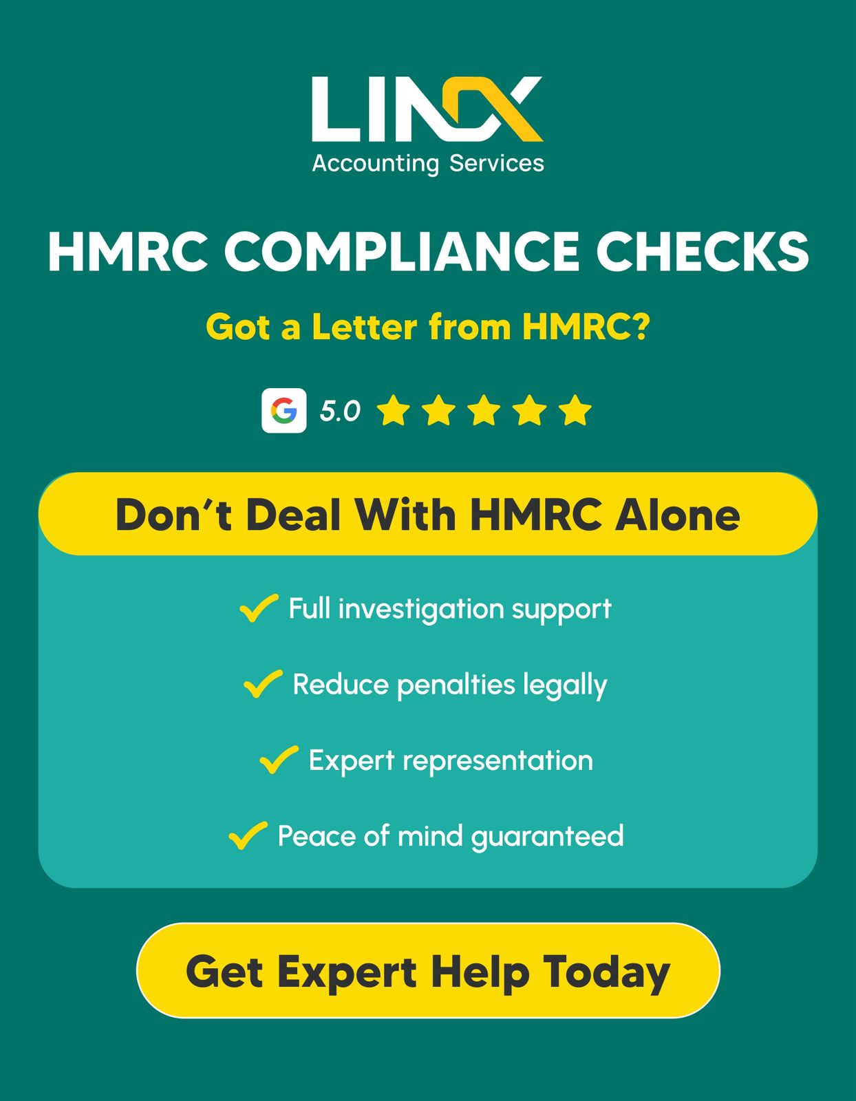 Linx Accounting Services Limited Facebook ad: Got a Letter from HMRC?