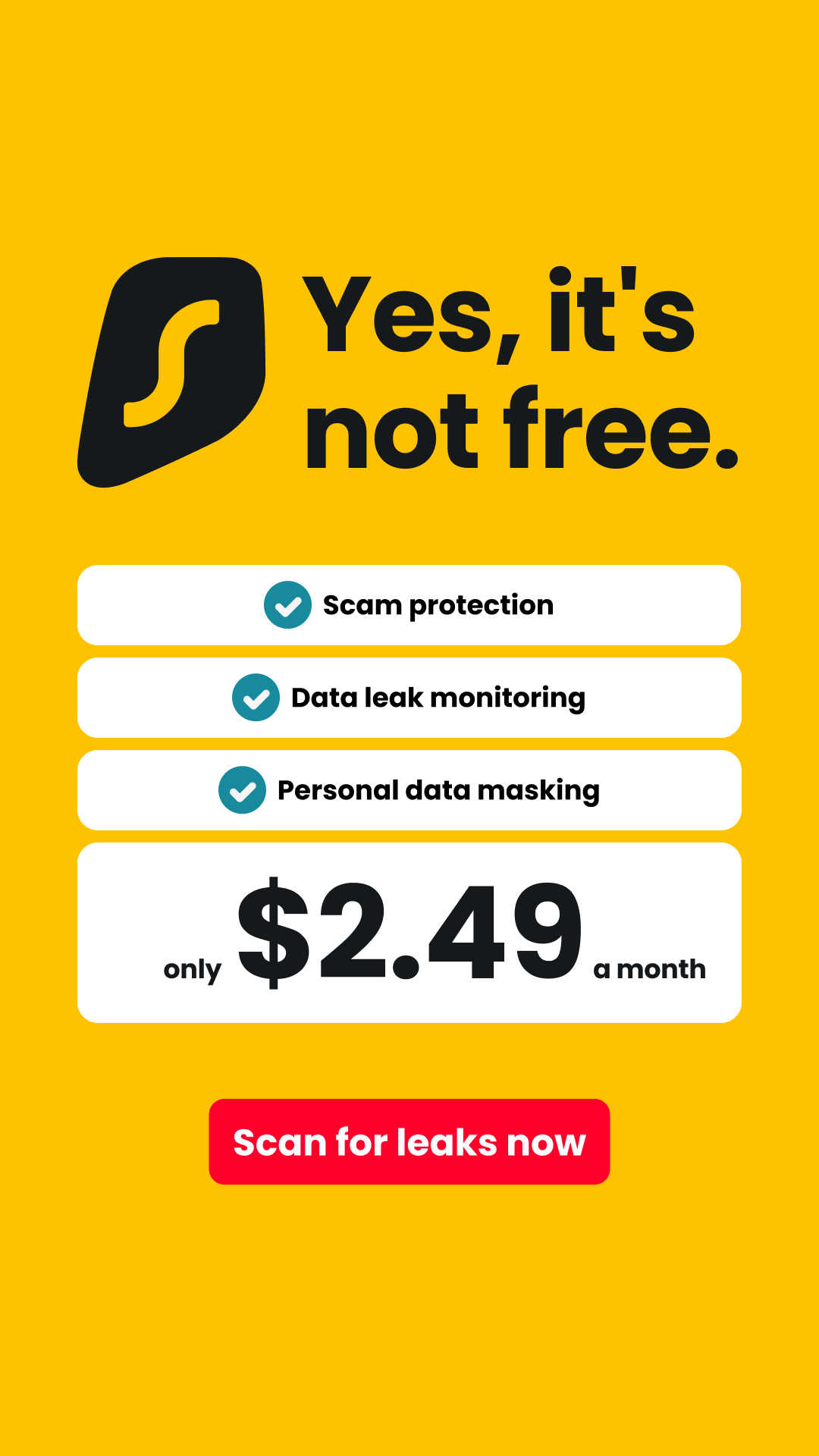 Surfshark Facebook ad