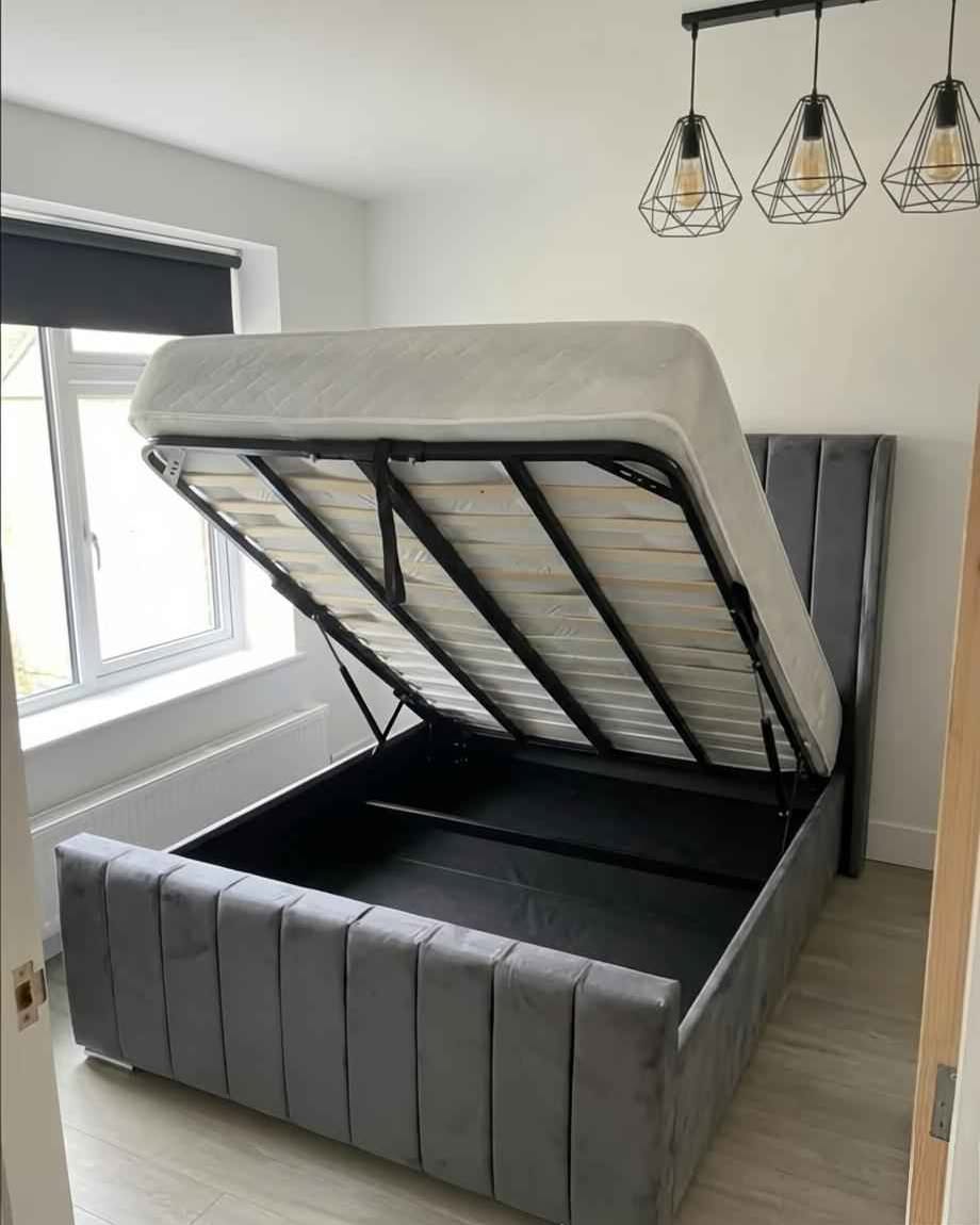 Harrison Fletcher Facebook ad: Double & King Size Ottoman Gas-Lift Storage Bed Frame &…