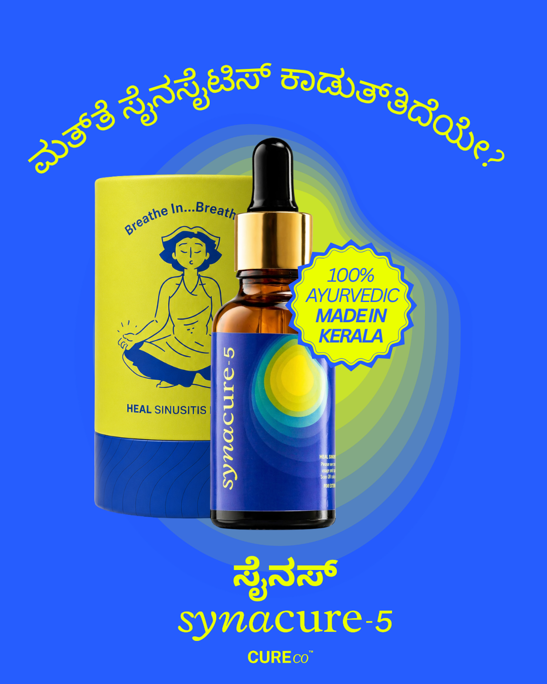 Synacure-5 Facebook ad: 100% Ayurvedic Sinus Support