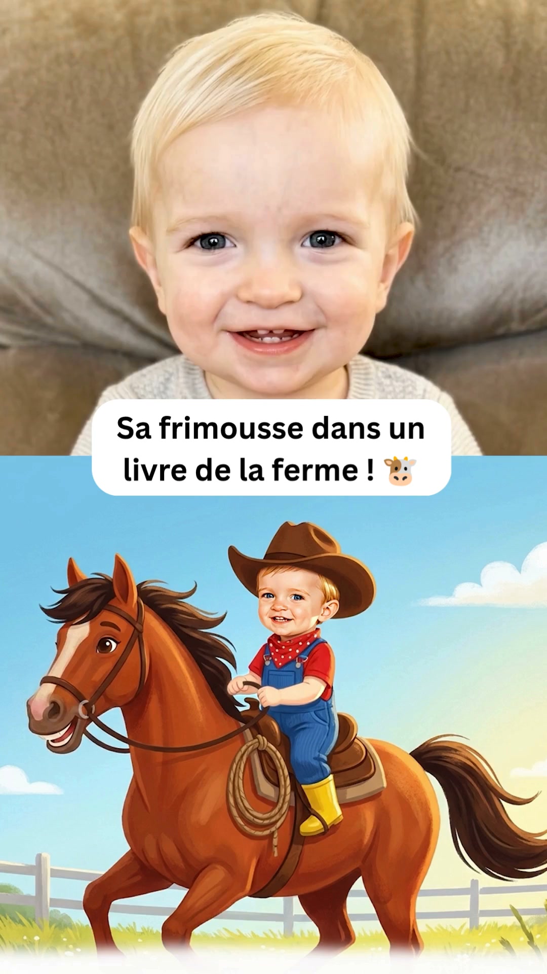 Imagitime Facebook ad: Faites de votre enfant le héros de son propre livre…