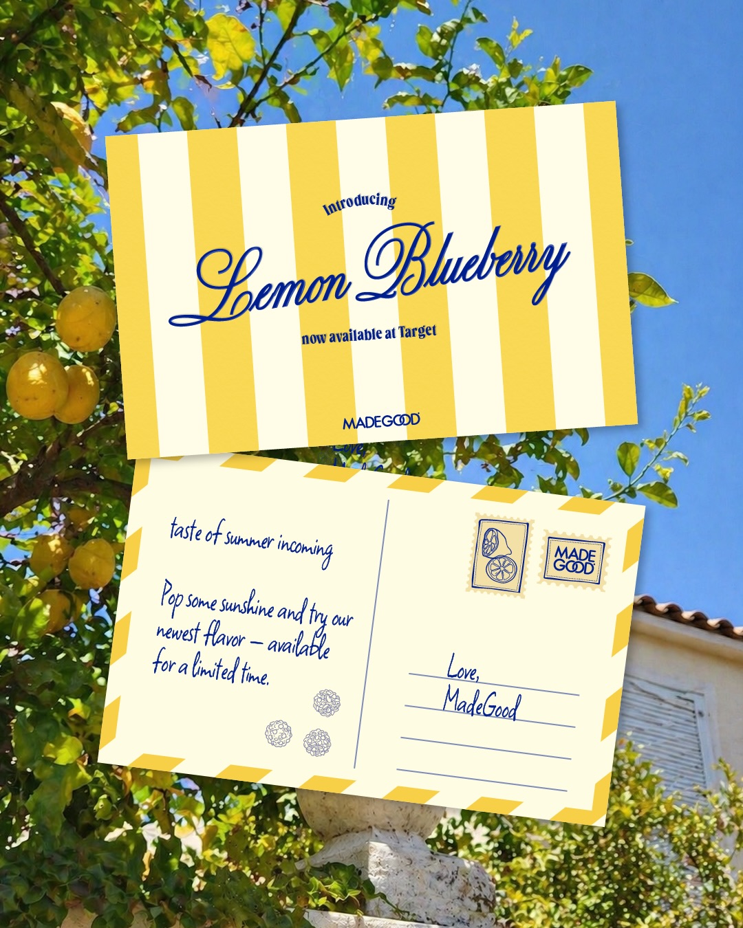 MadeGood Facebook ad: Say ciao to our limited edition lemon blueberry…