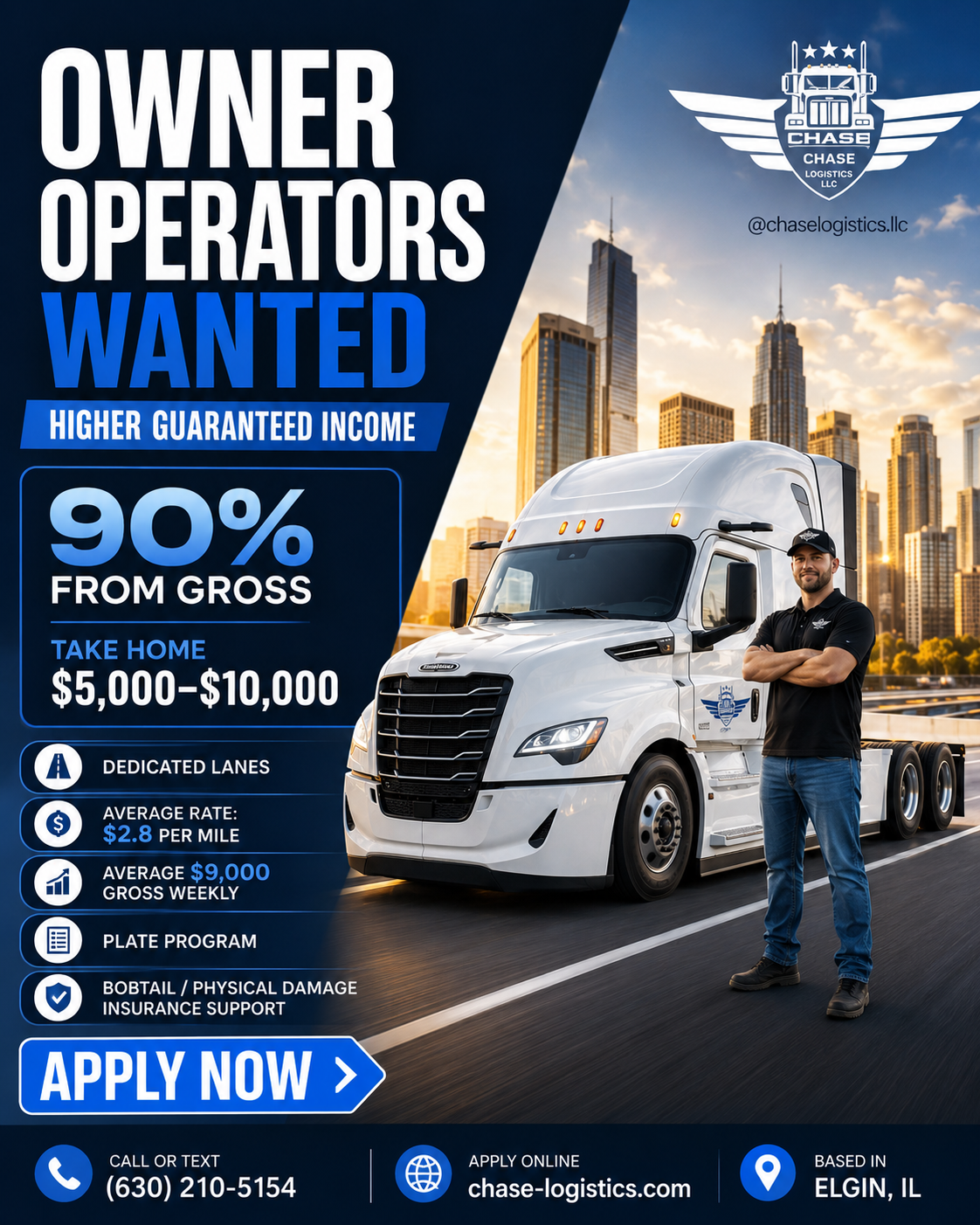 Chase logistics LLC Facebook ad from May 23, 2026