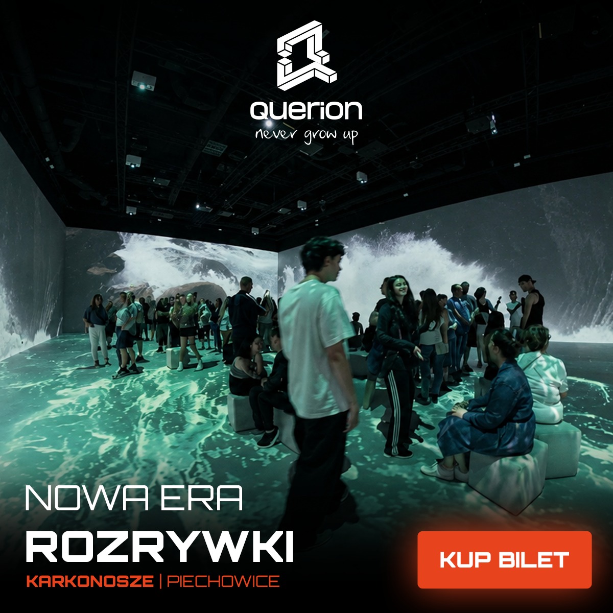 Querion - Hipermedialny Park Rozrywki Facebook ad from Aug 7, 2026