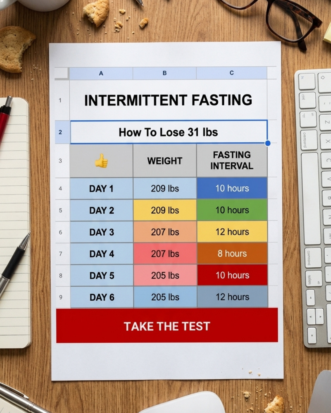 Shape - Healthy Eating Journal Facebook ad: Start Fasting 8 Hours a Day, See Results by Summer