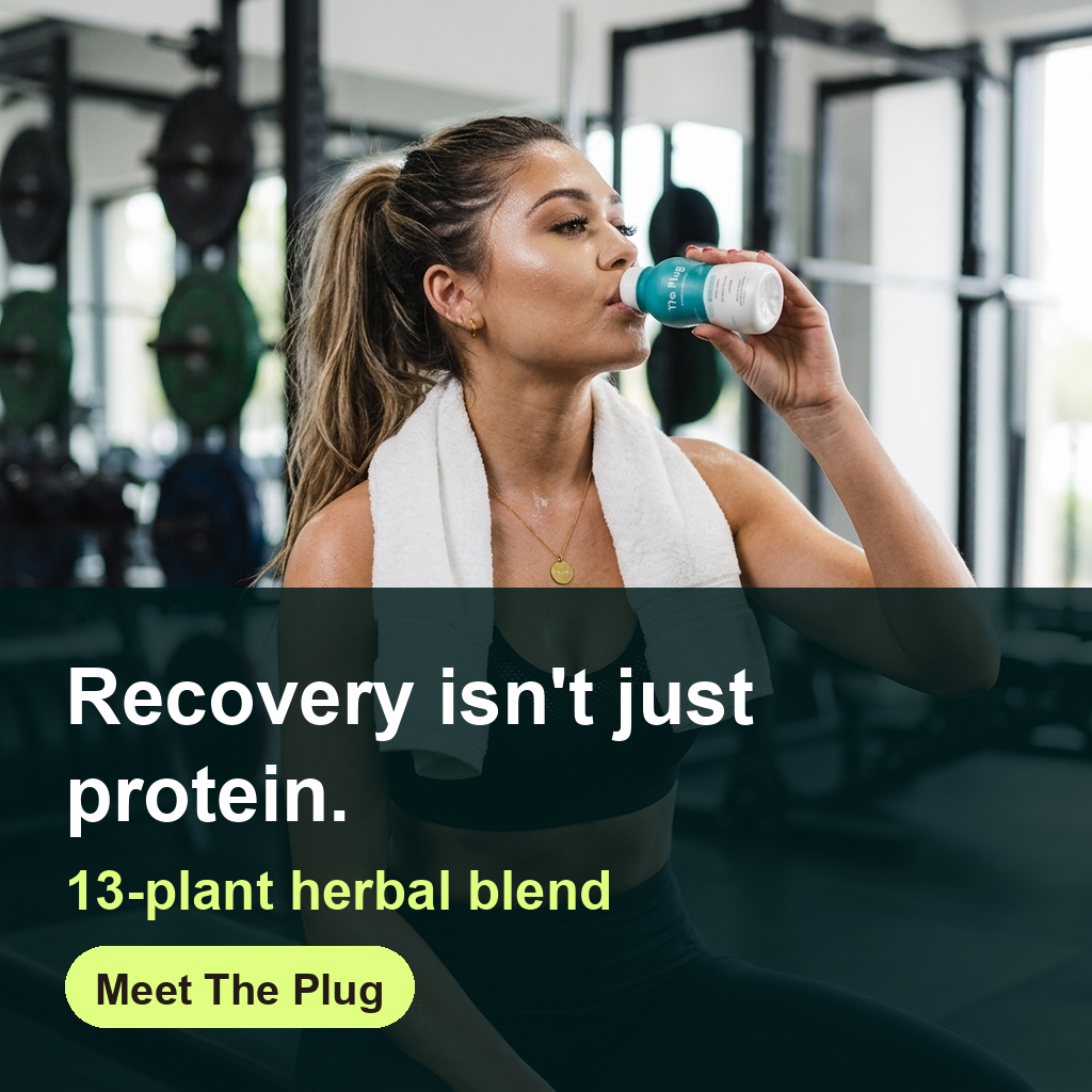 The Plug Drink Facebook ad: Recovery isn't just protein.