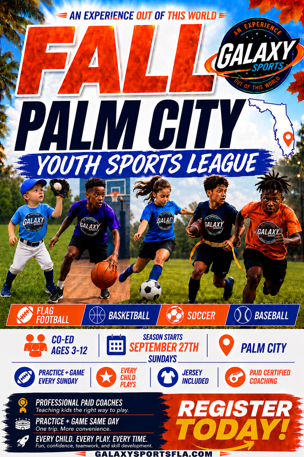 Galaxysportsfla Facebook ad: Palm City Fall Registration Is Open