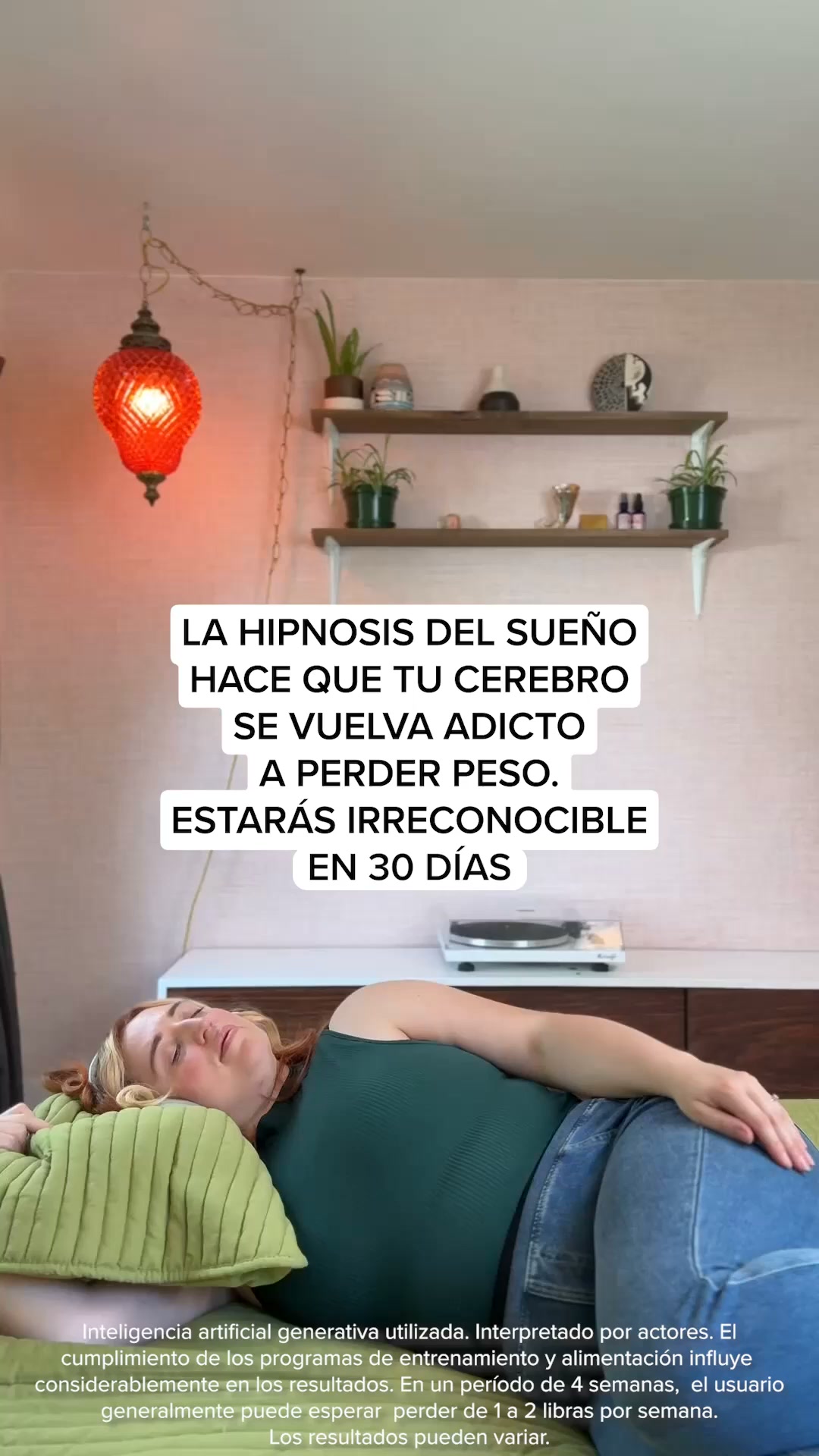 Kure for Hypnotherapy Facebook ad: Presiona play. Cierra los ojos. Cambia todo