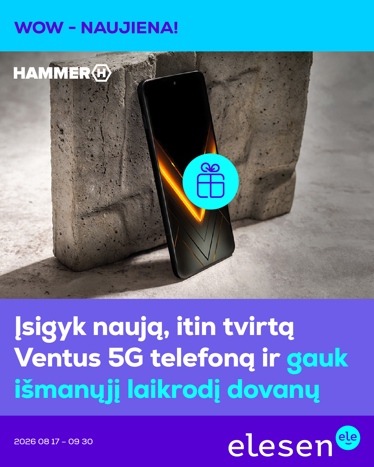 Elesen Facebook ad: Naujasis Hammer Ventus 5G iš Elesen