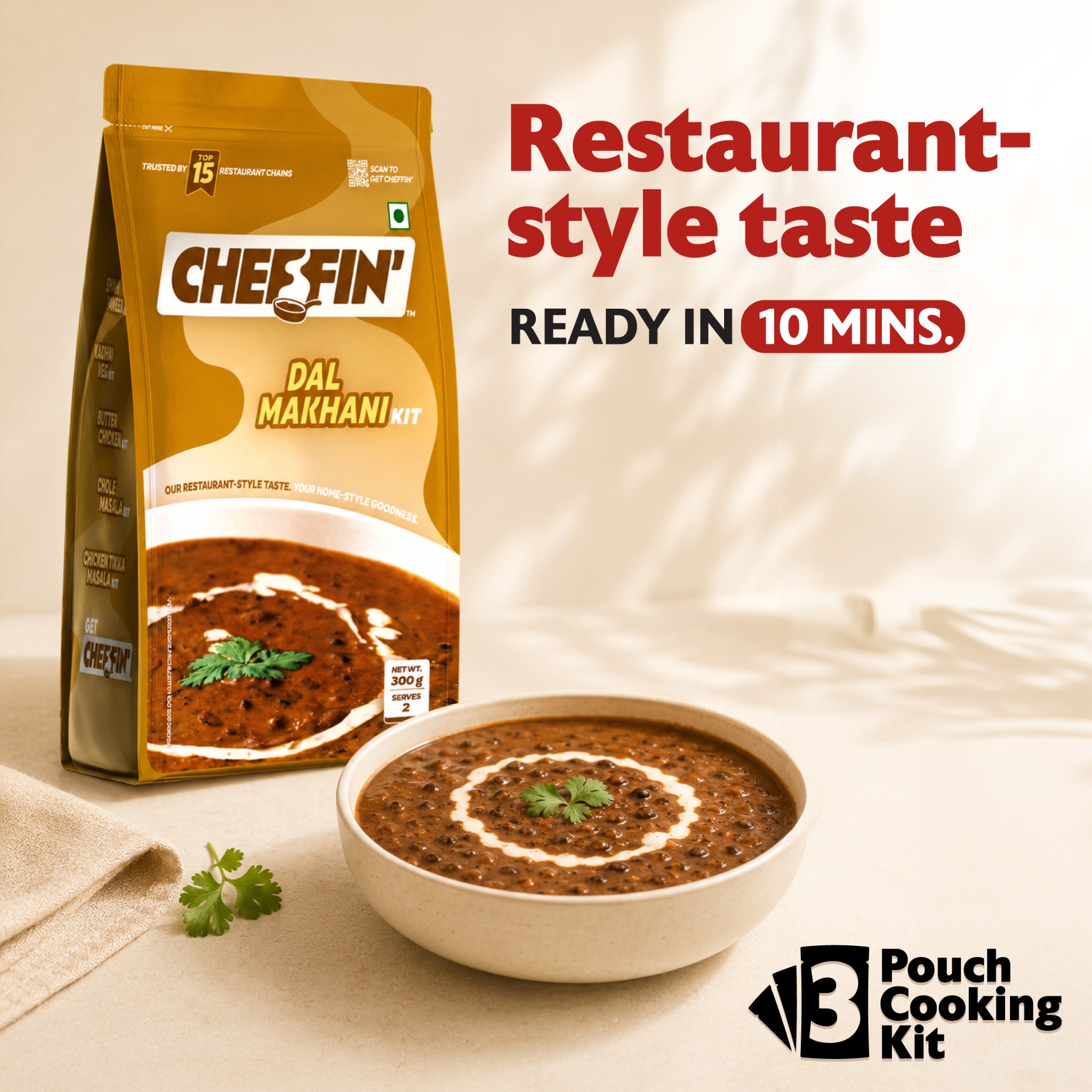 Get.cheffin Facebook ad: Dal Makhani in Just 10 min.