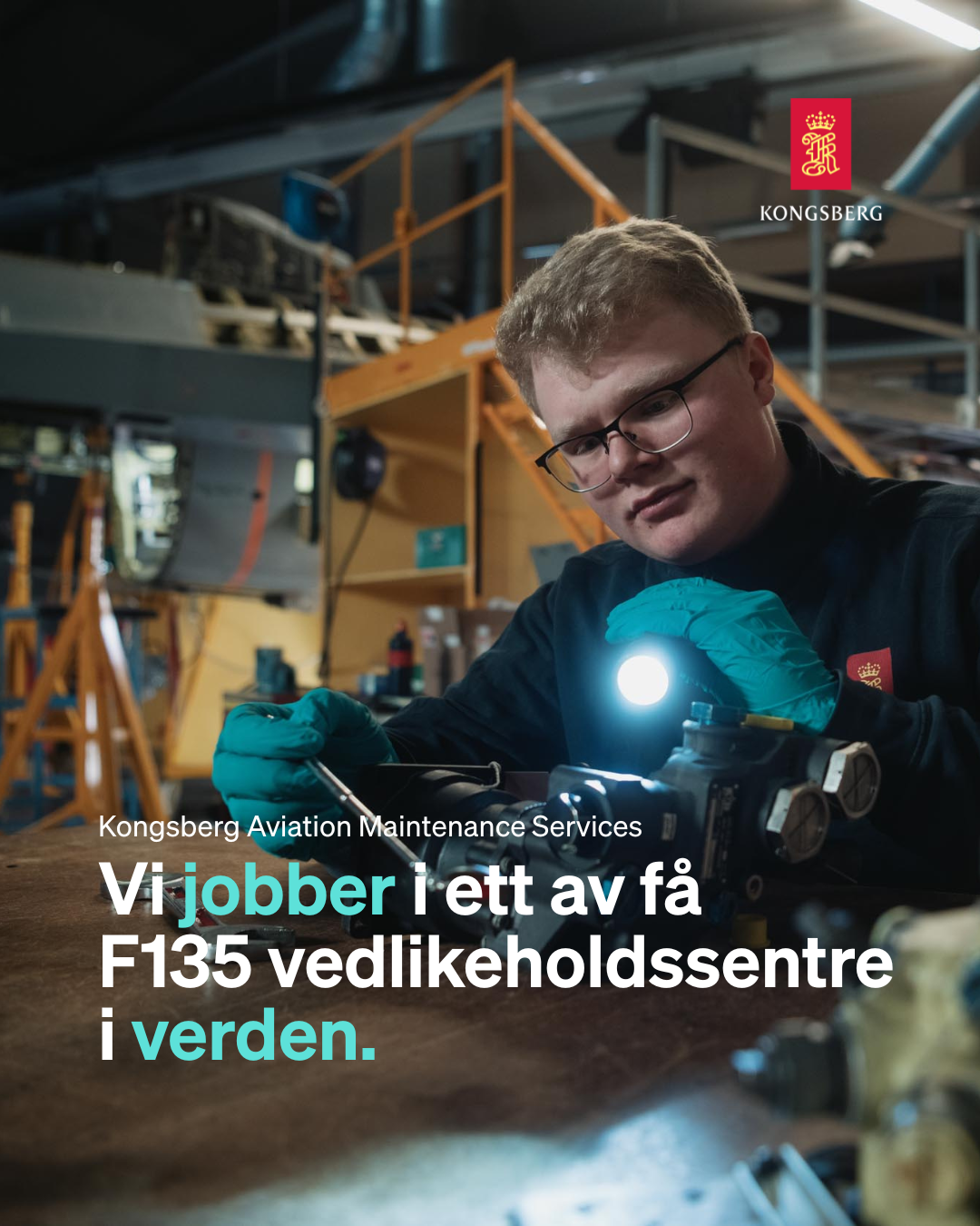 Kongsberg Gruppen Facebook ad from Jan 11, 2026