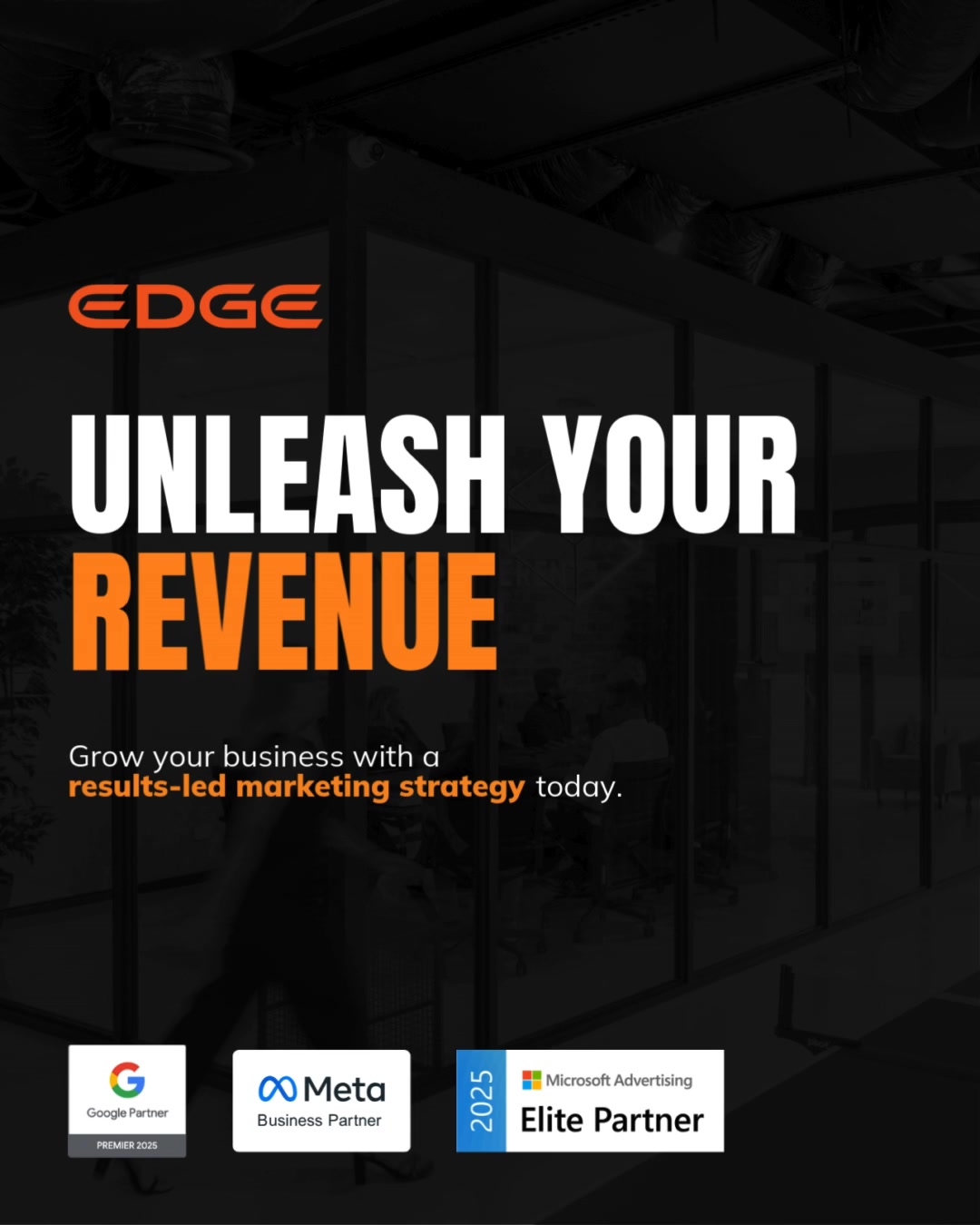 Edge Marketing Facebook ad: Our Success Is Your Results