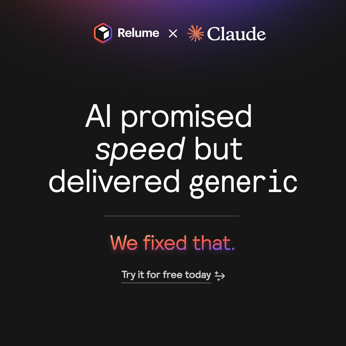 Relume Facebook ad