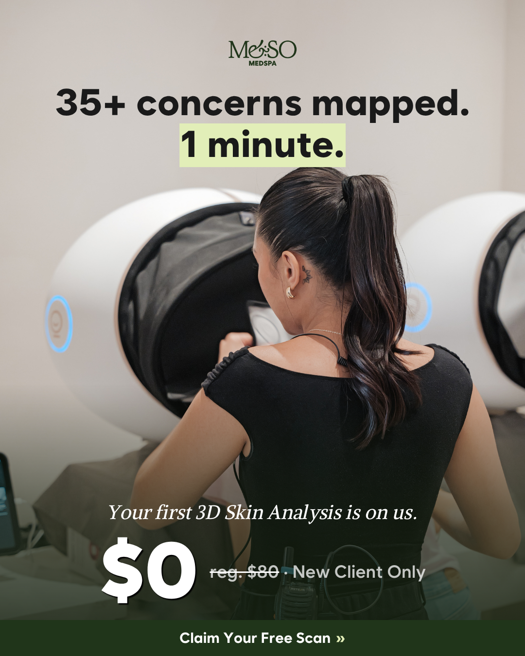 MESO MedSpa Facebook ad: New Client Exclusive: Complimentary 3D Skin Analysis ($0…