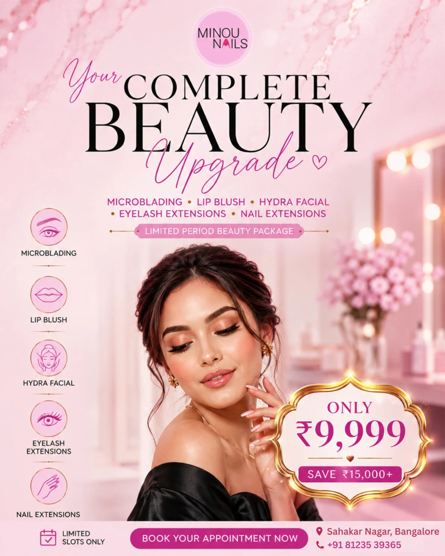 Minou Nails Sahakarnagar Bangalore Facebook ad: Why choose just one treatment when you can…