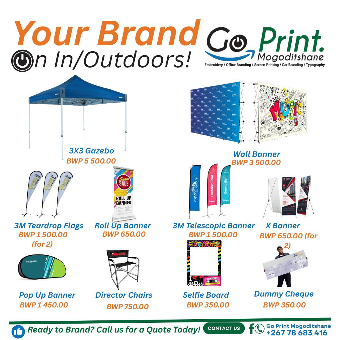 GoPrint Mogoditshane bw Facebook ad: WE DO PRINTING AND SUPPLY AT REASONABLE PRICES