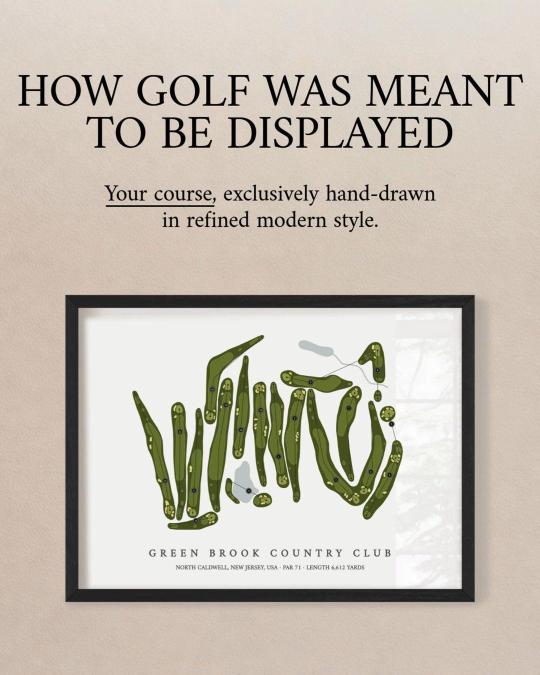 The Greenside Gallery Facebook ad: Bring Golf Home