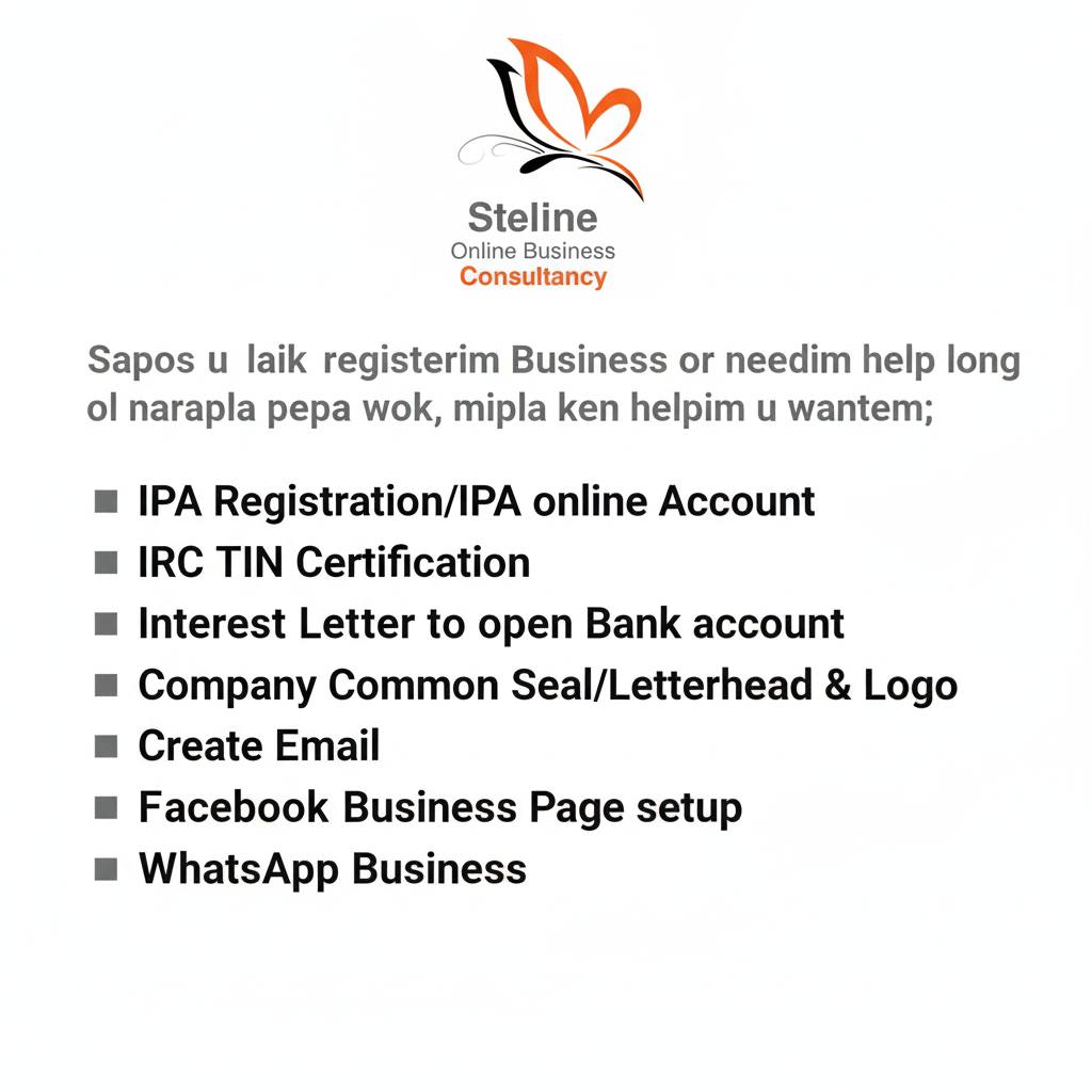 Steline Online Business Consultancy Facebook ad: Mipla stap lo helpim u.