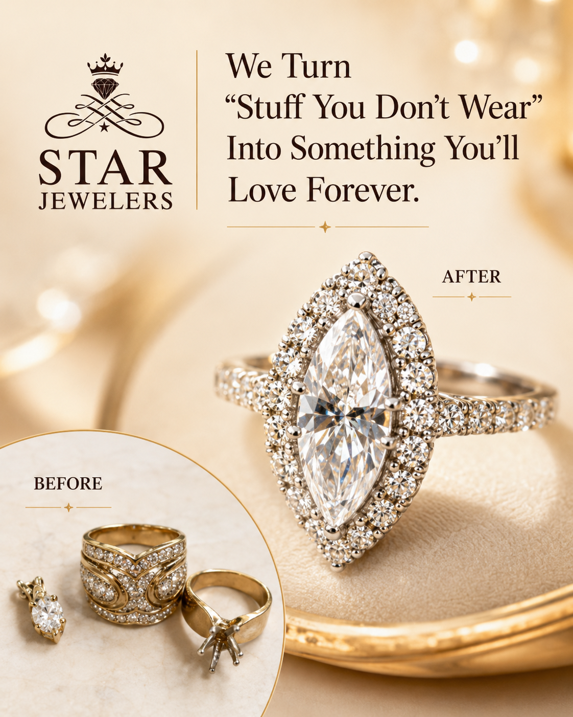 Star Jewelers Facebook ad: Something Old Into Something Loved