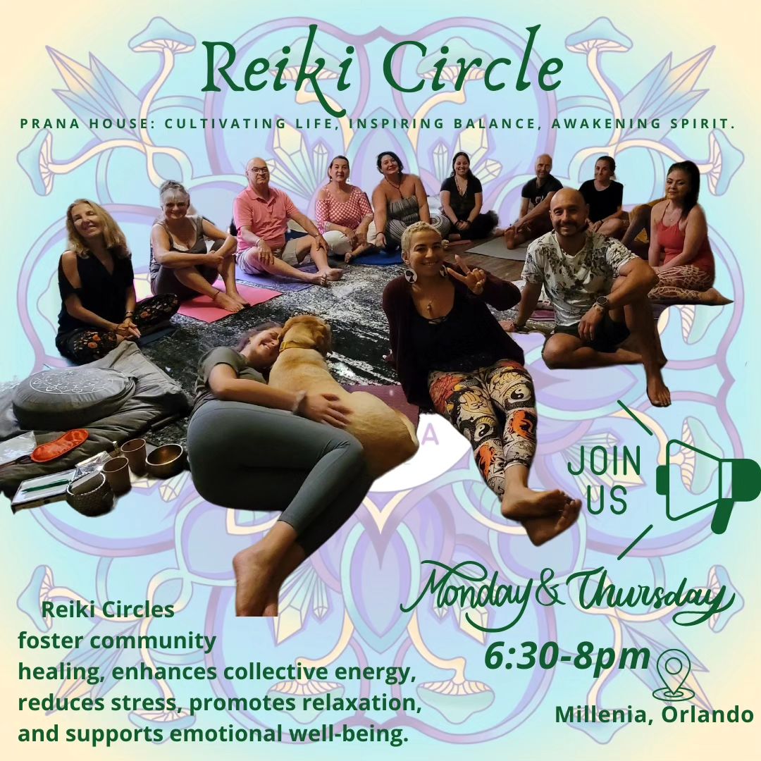 Prana House FL Facebook ad: Exciting News! I'll be continuing my Reiki Circles…