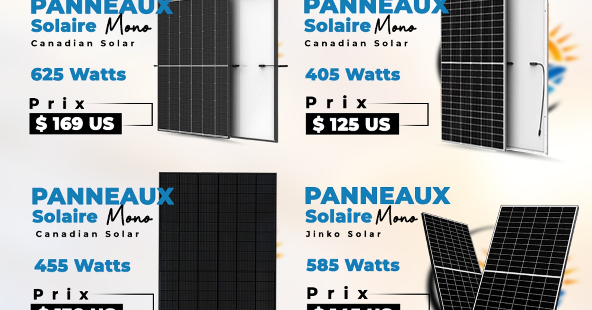 AJR Solar Haiti Multi-Services Facebook ad: Panneaux Solaire Mono