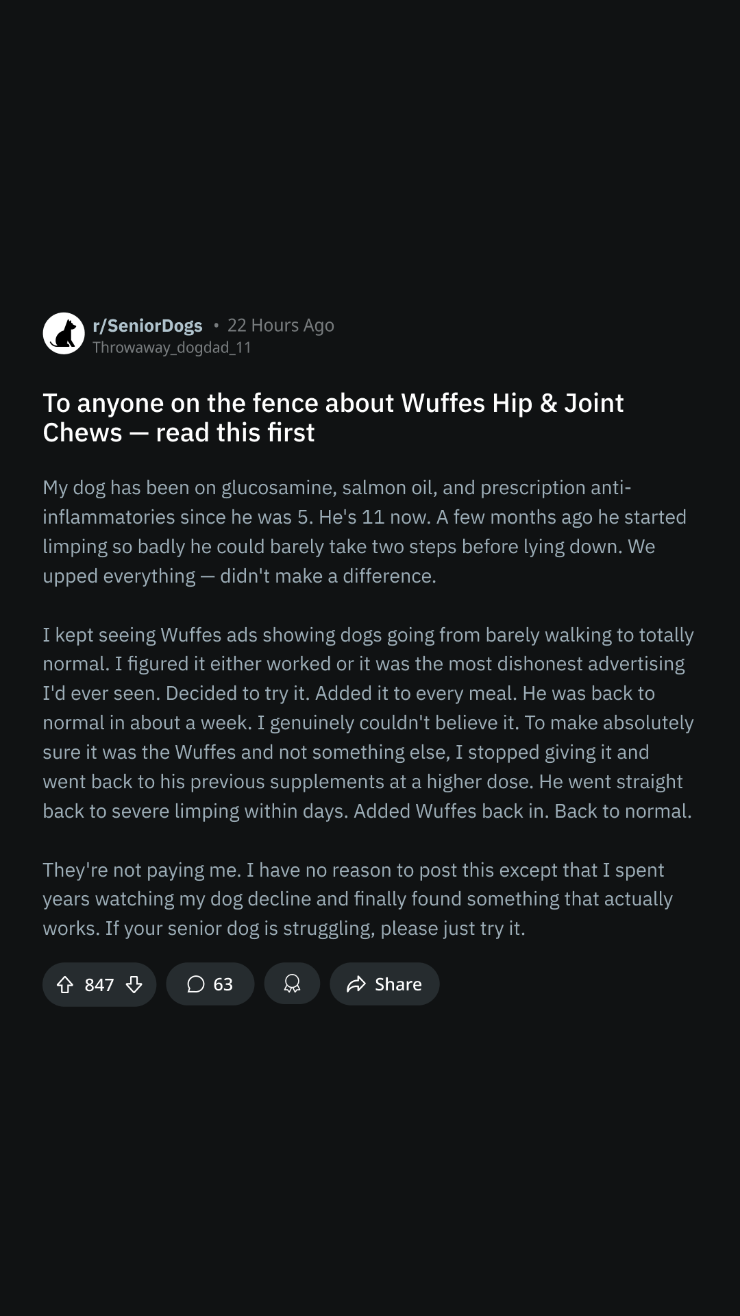 Wuffes Facebook ad