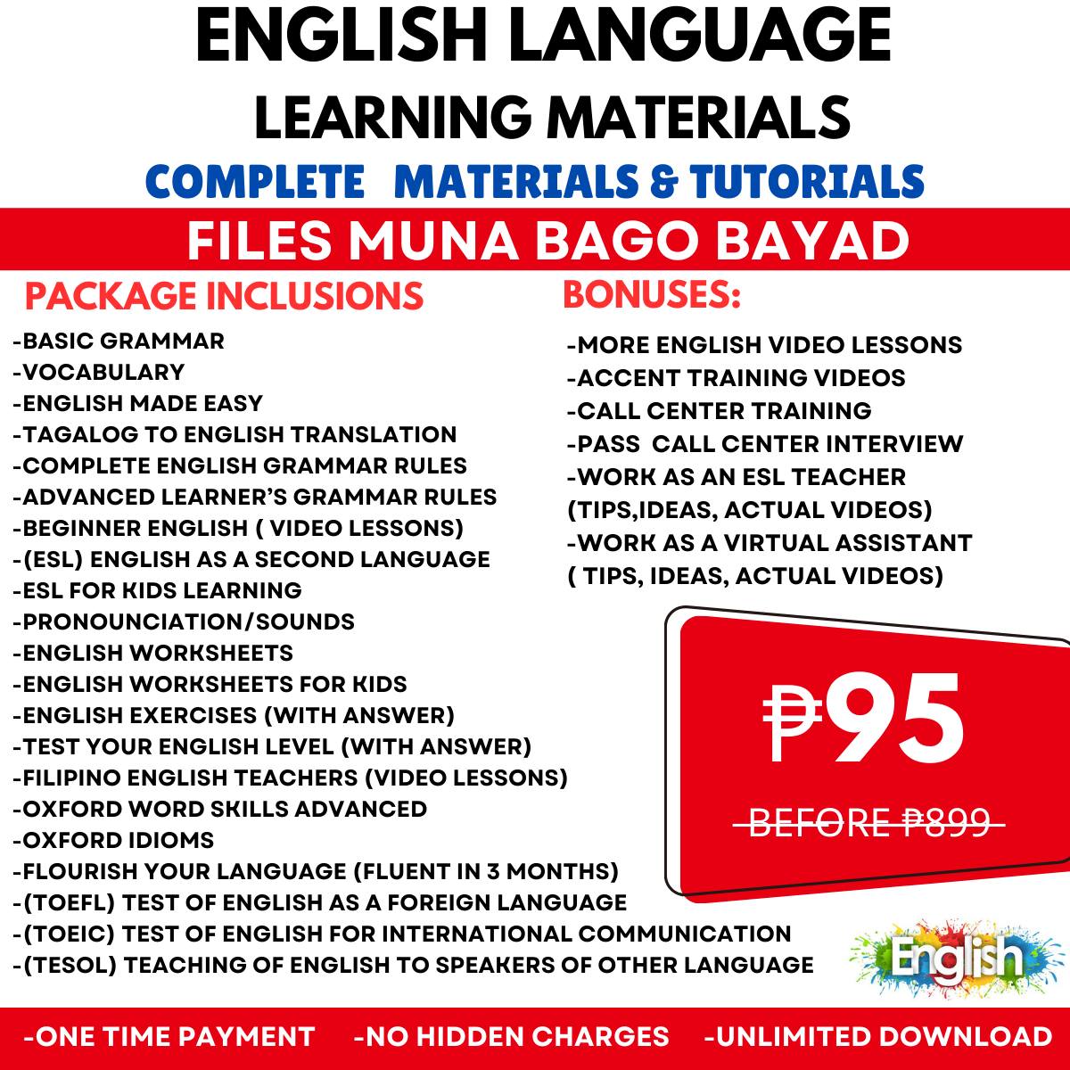 English Global Learning Materials Facebook ad: Master English Language today No need na mag…